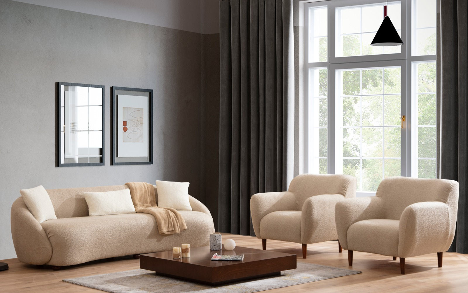 Napoli 3-Sitzer Sofa Braun