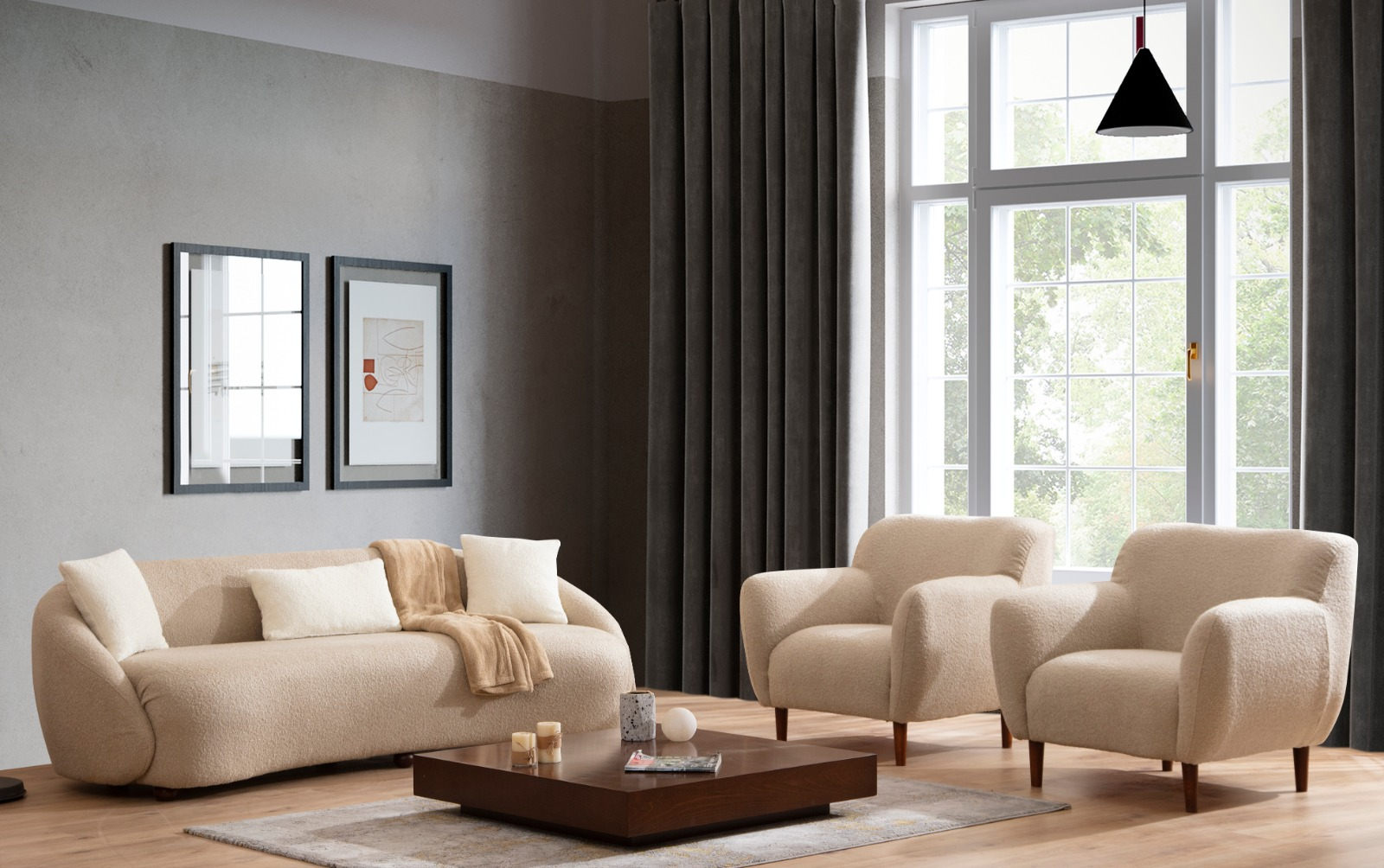 Napoli 3-seater sofa brown