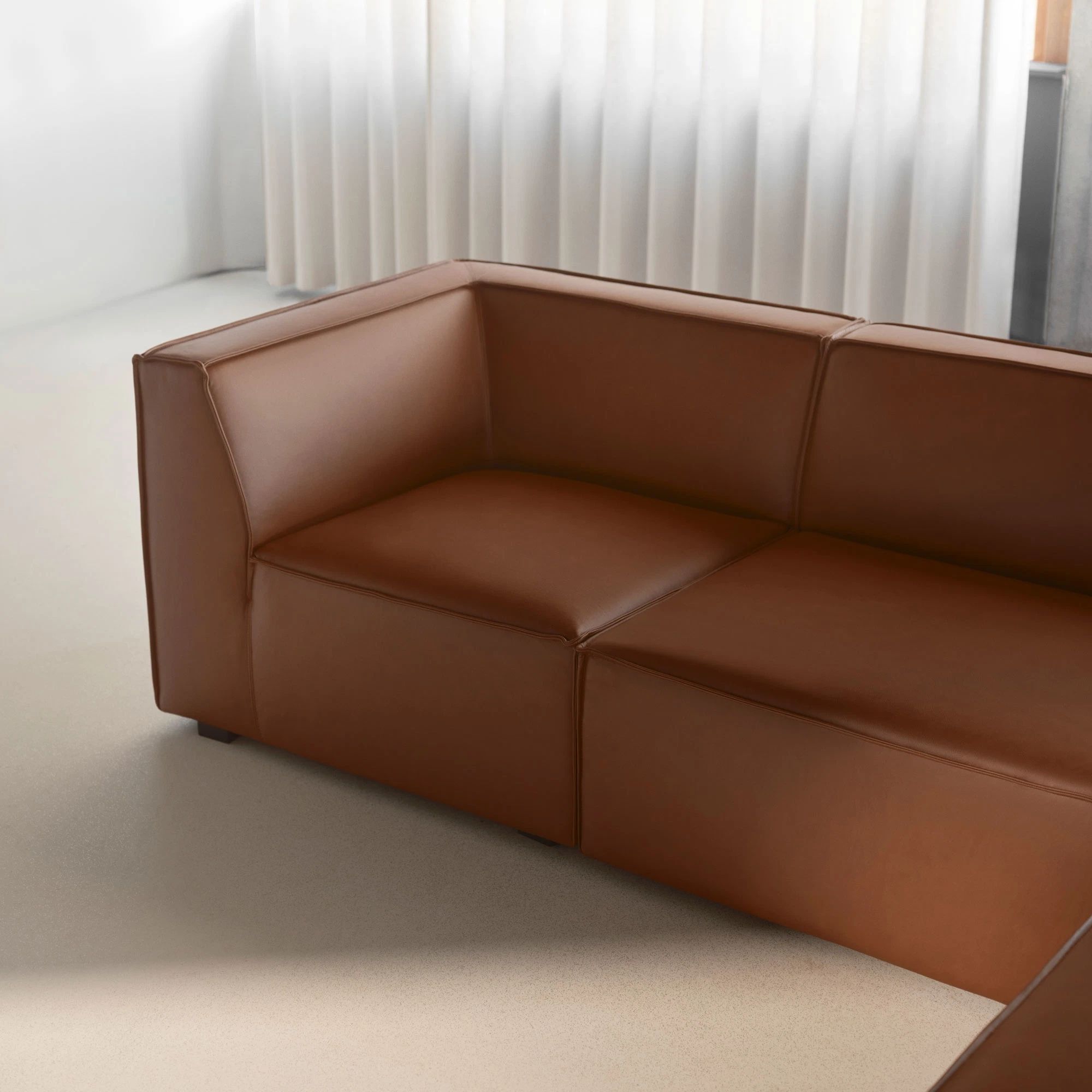 Dane 1-Sitzer Eckmodul Rechts Soffy Cognac