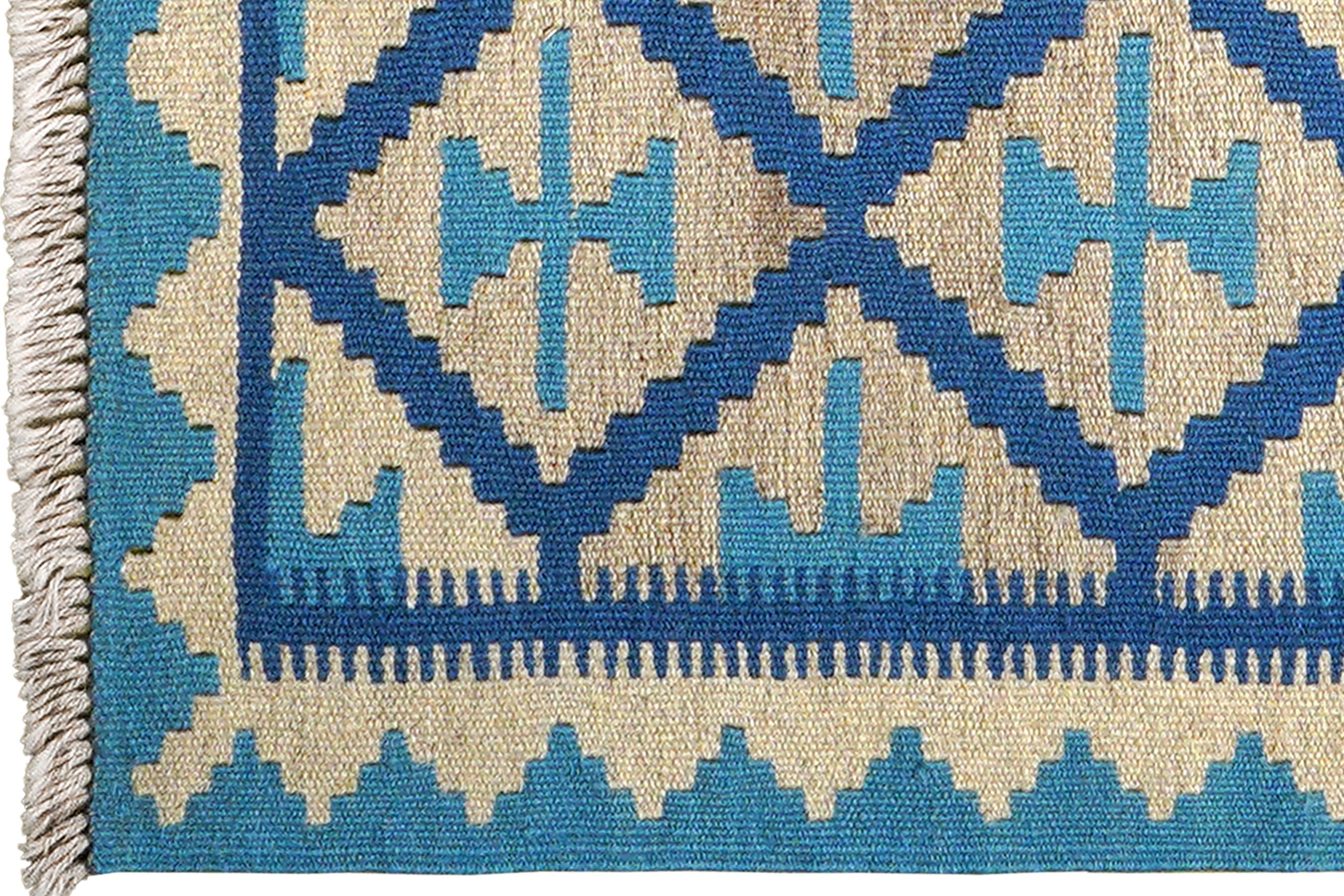 Kilim Gashgai Teppich Blau