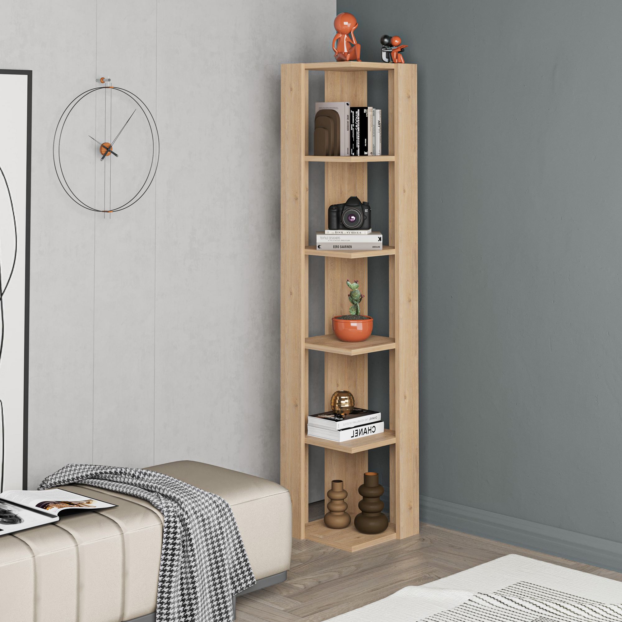 Nati Corner Shelf Oak Brown Look