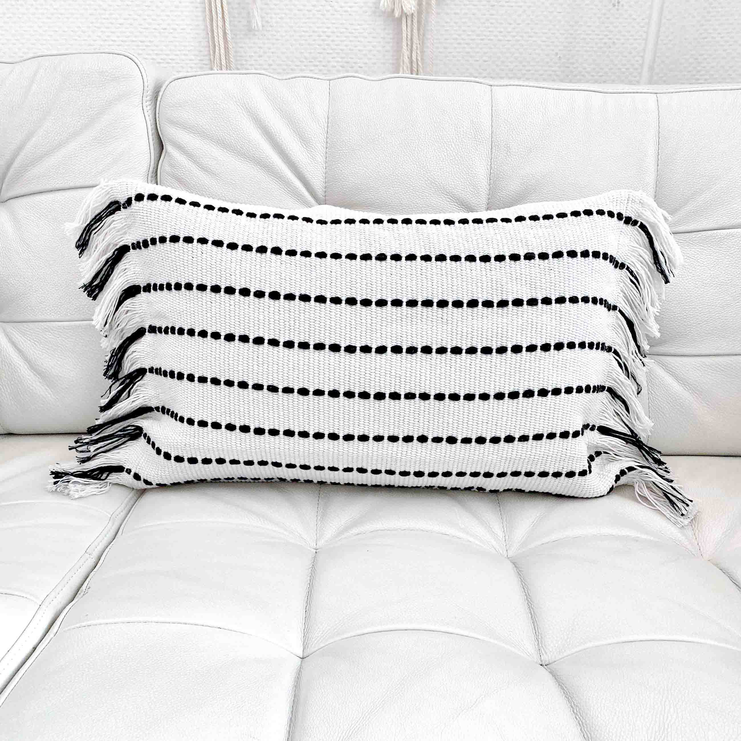 Lands & Pits Cushion Cover Cotton Natural