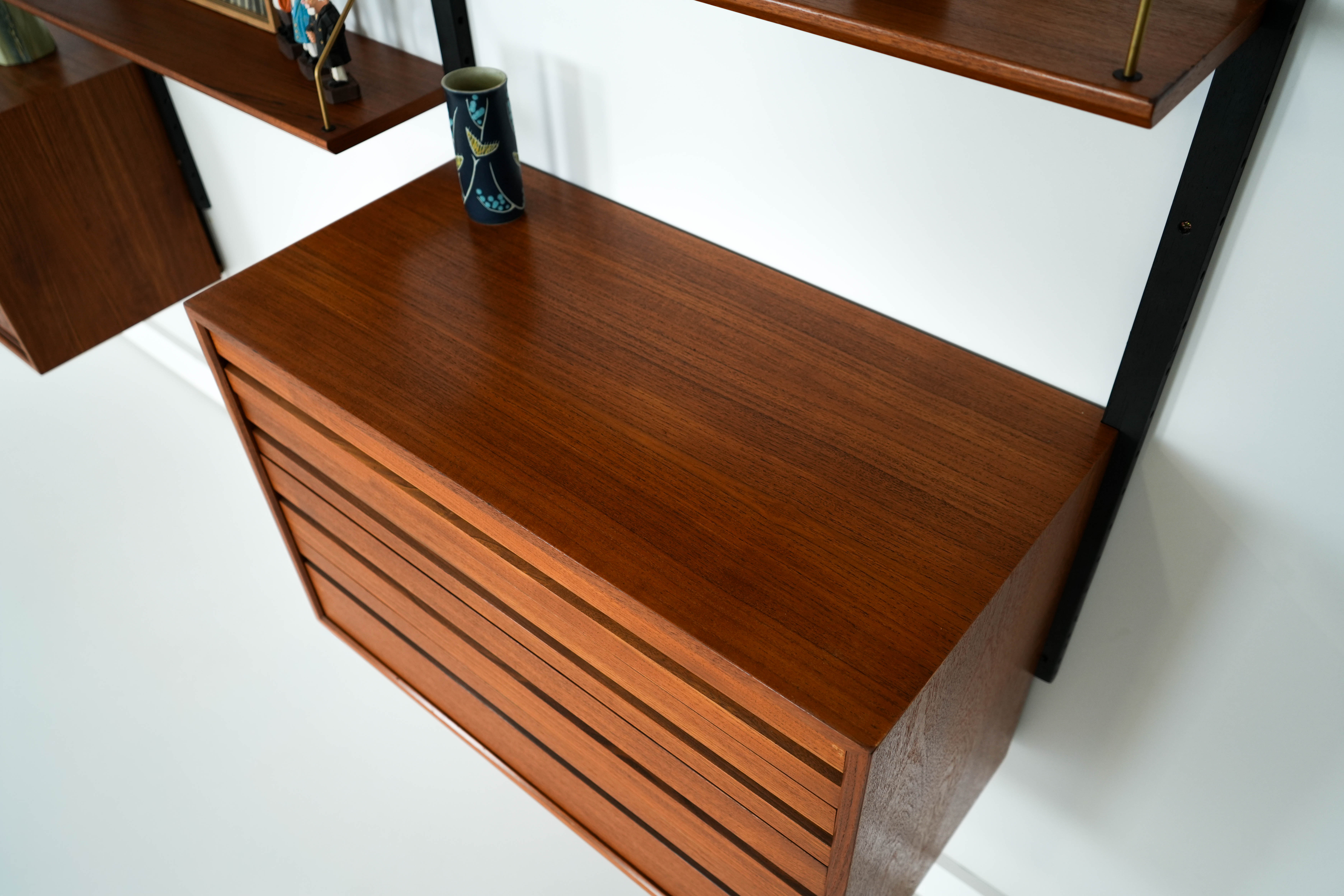 Modulregal Teakholz Braun 1960er Jahre