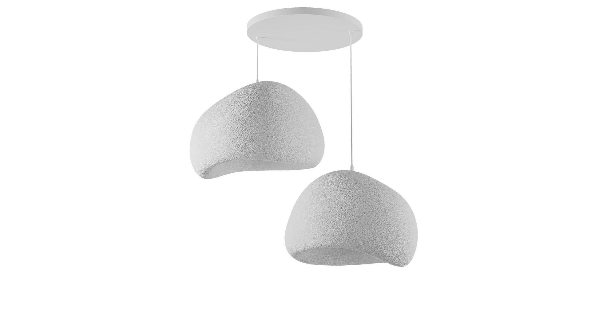 2-Flammig Wabi Sabi Barecasts Pendelleuchte Weiß