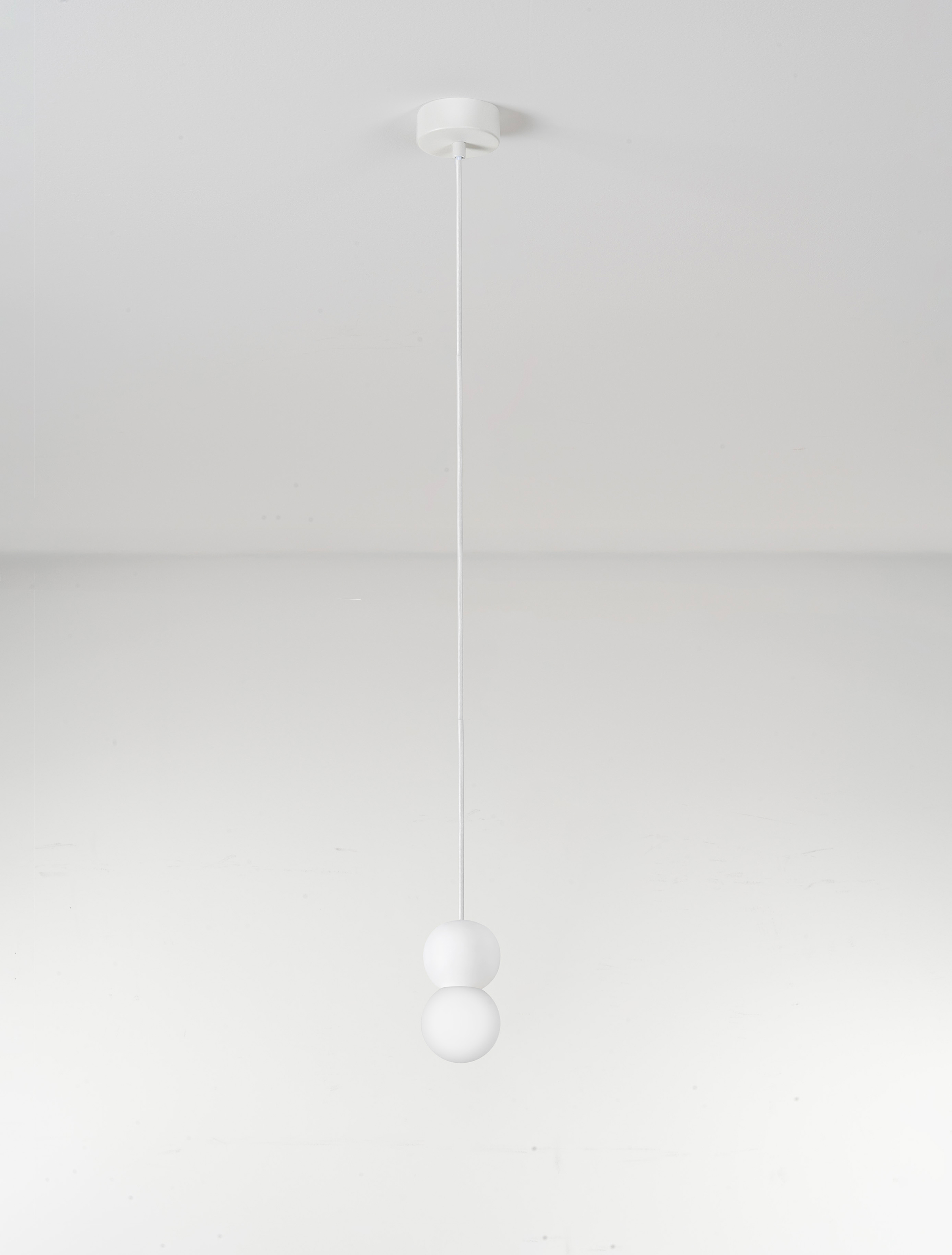 Zero Type A Pendant Light Aluminium Opal Glass White