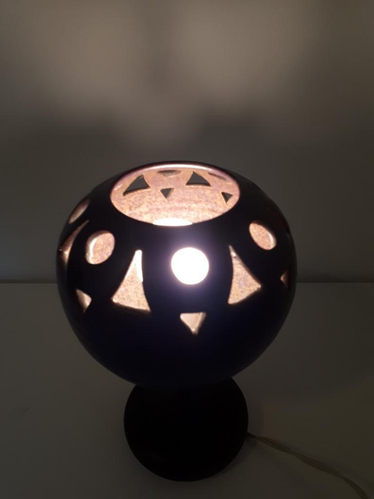 Vintage Pilzlampe Keramik 1970er Jahre