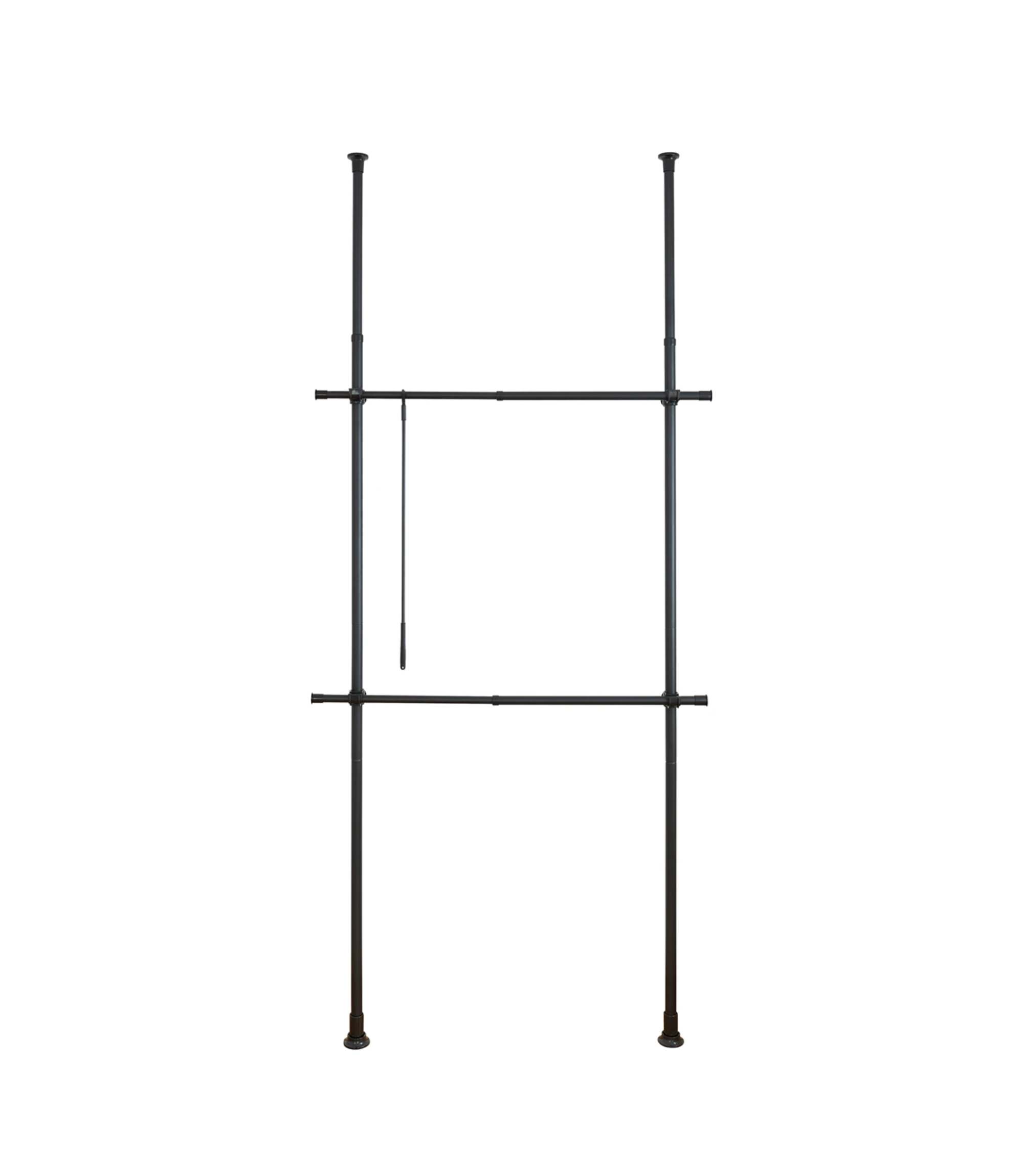 Teleskop-Regal Stahl Pulverbeschichtet Schwarz