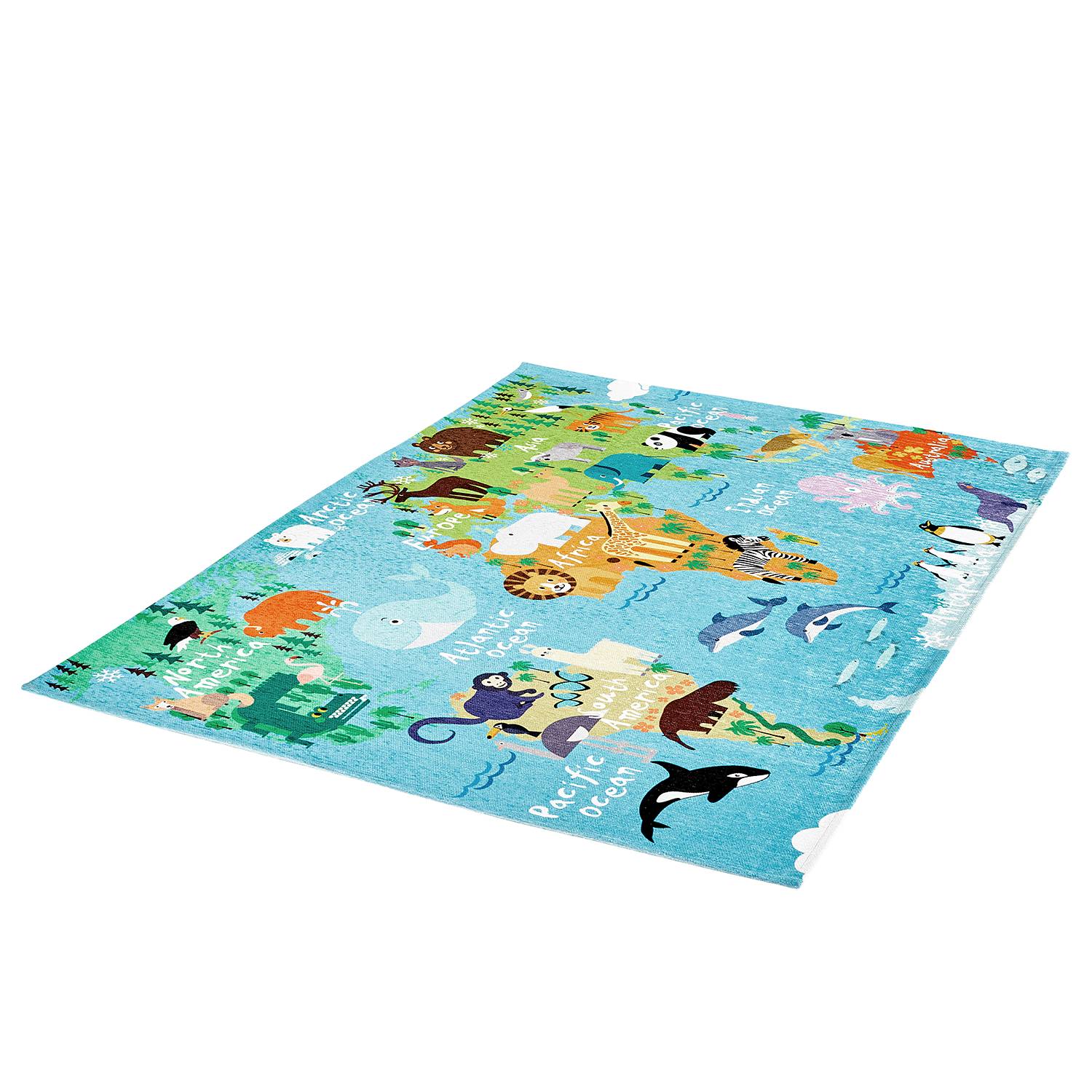 Kinderteppich My Torino Map Chenille Mehrfarbig 80 x 120 cm