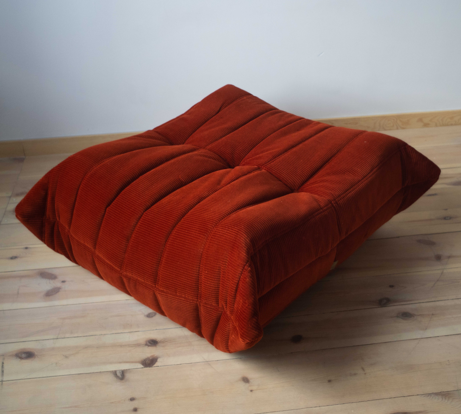 Togo Ottoman Cord Amber Orange