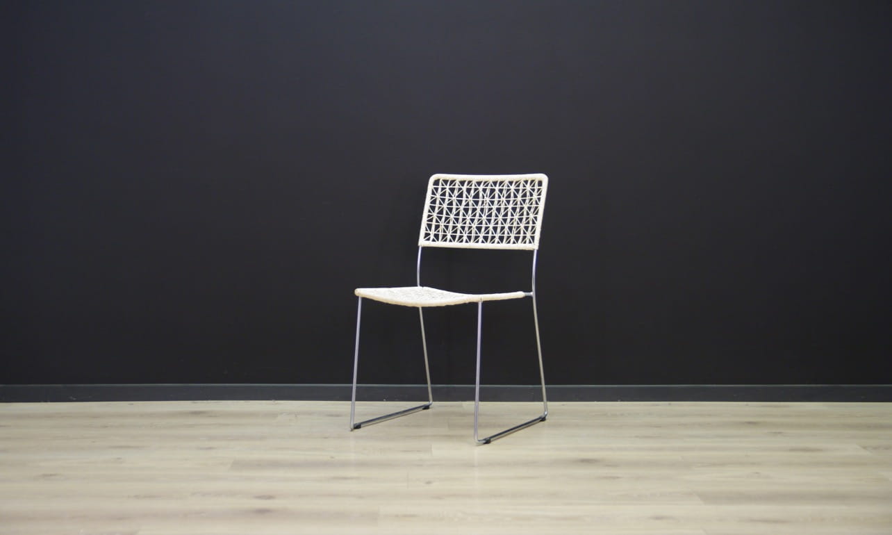 2x Vintage chair metal white 1960s