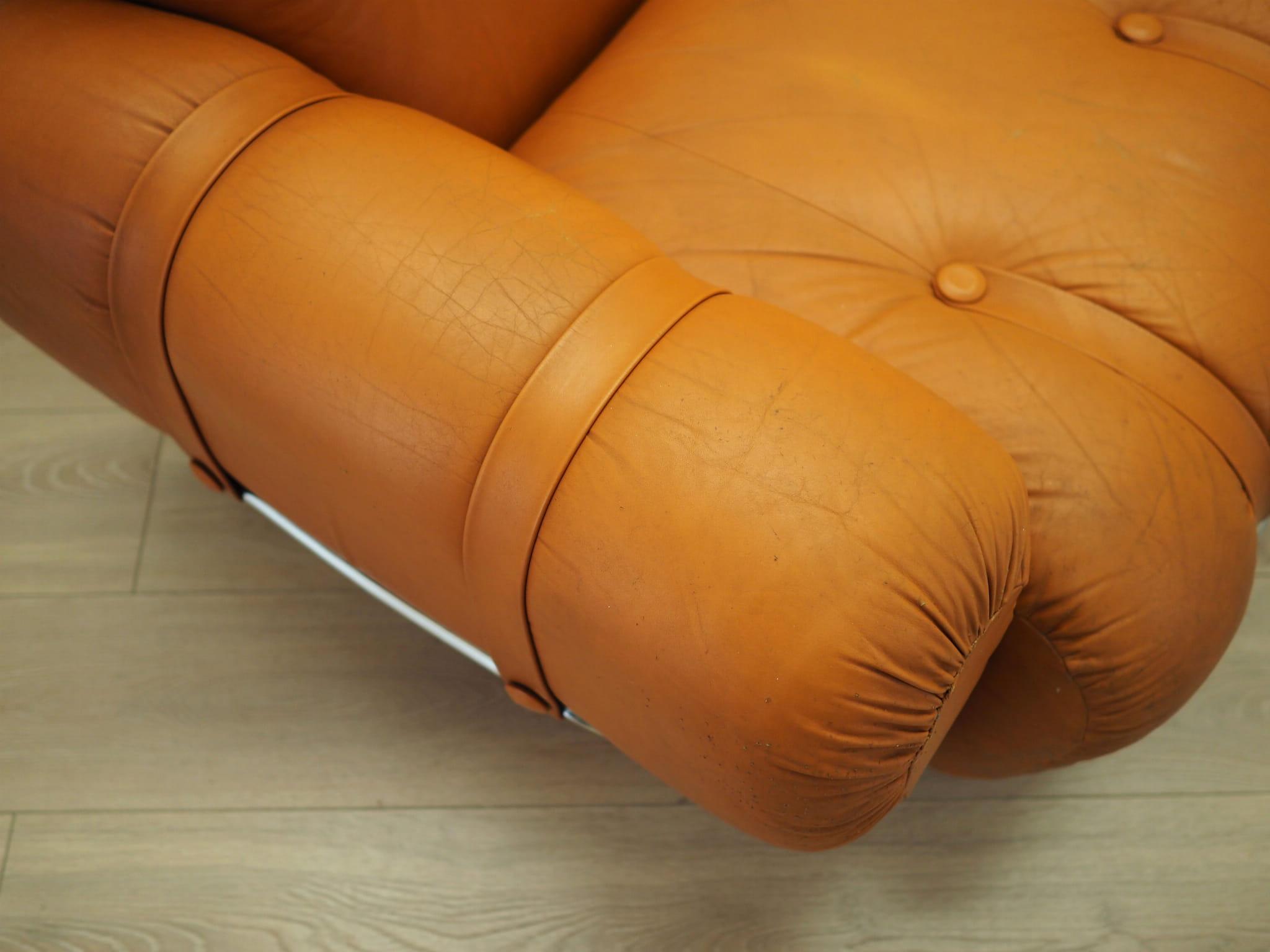 Space Age 3-Sitzer Sofa Orange 1960er Jahre