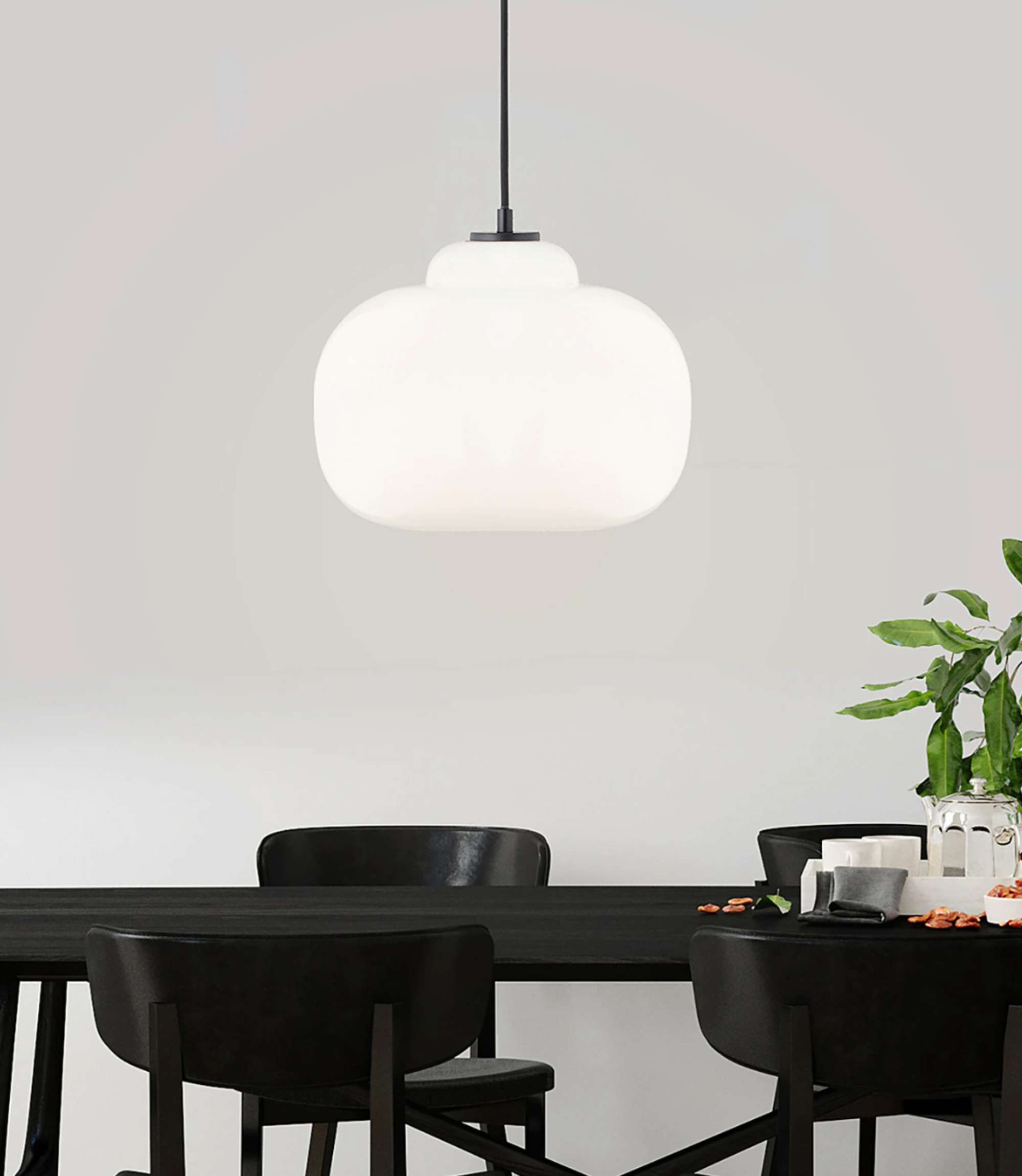 Pendant light 1-light glass metal white