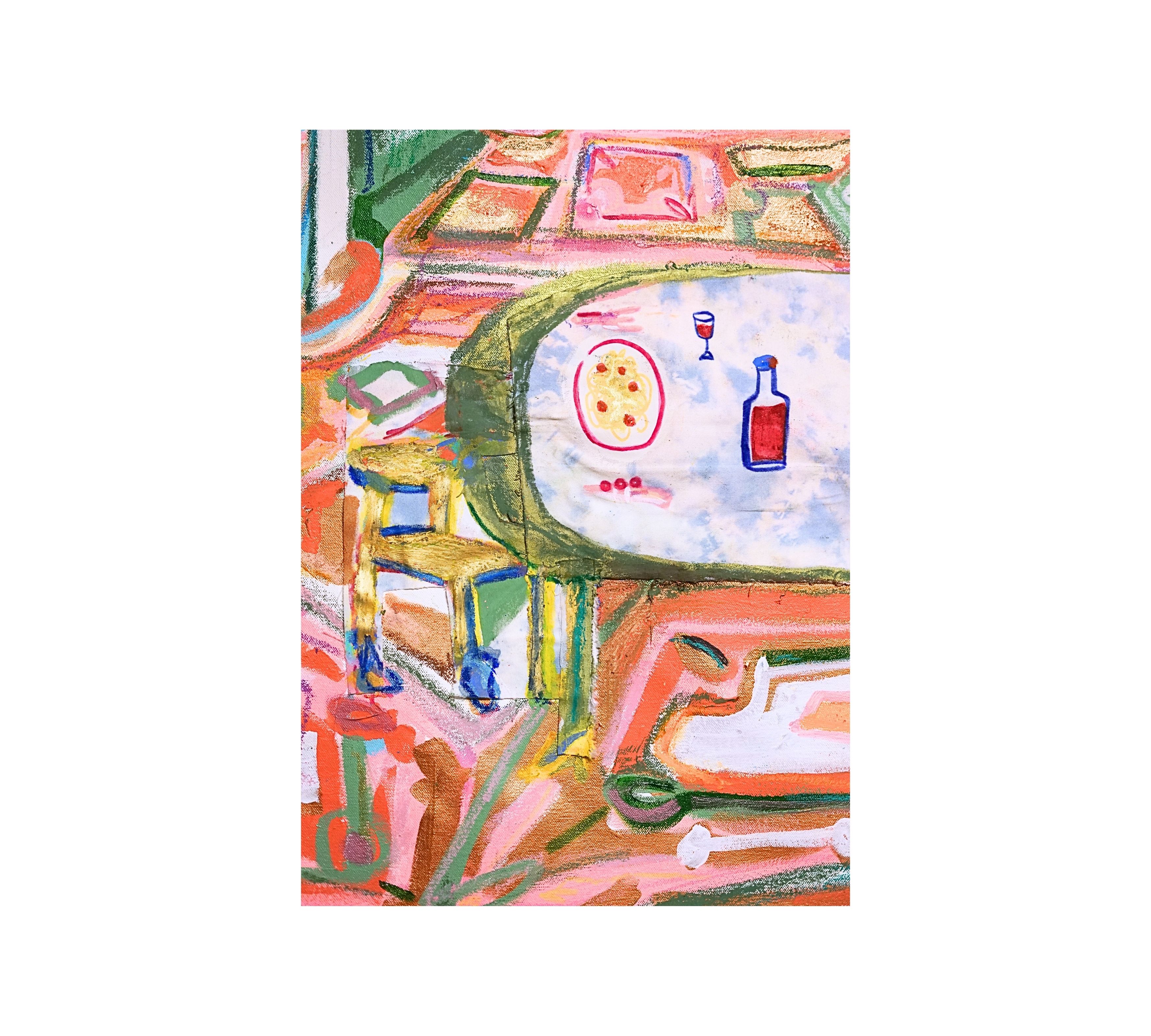 Il Tavolo con arepa hallway Art printMulticolor