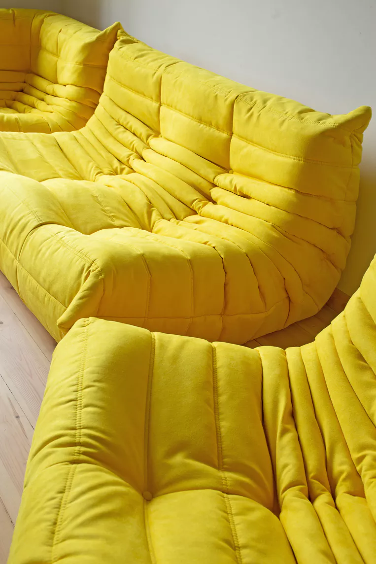 Togo Lounge Set 5-pc. Textile Lemon Yellow