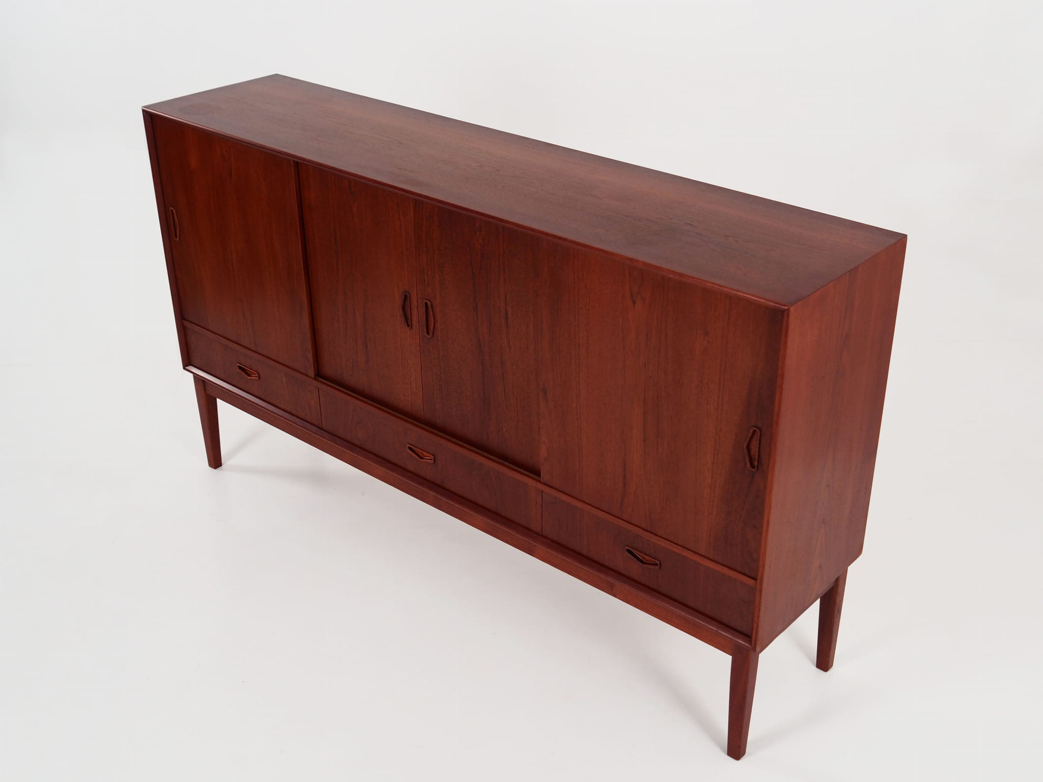 Highboard Teakholz Braun 1970er Jahre