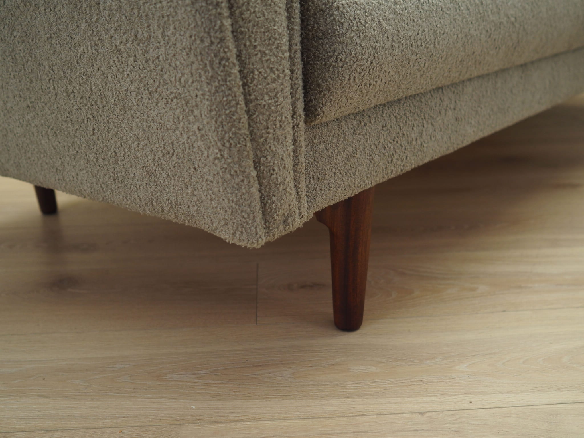 Schlafsofa Teakholz Textil Grau 1960er Jahre