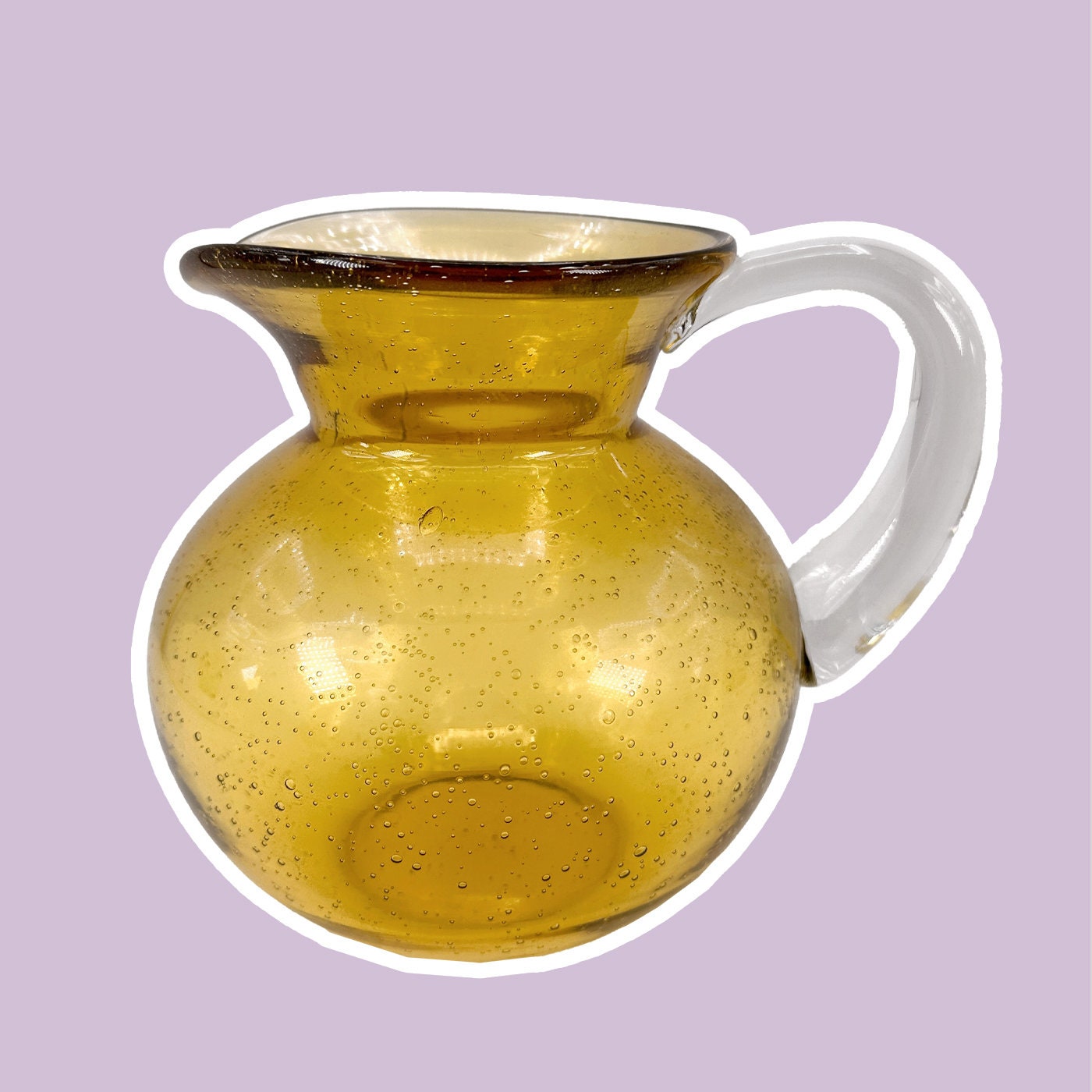 Murano Karaffe 1970er Glas Gelb / Bernstein