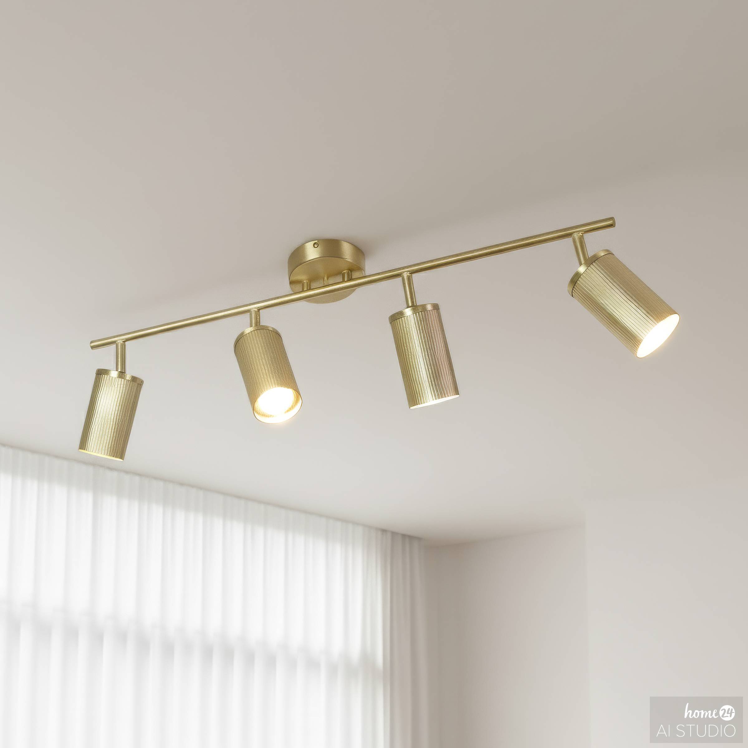 4-burner Ceiling light Iron Brass