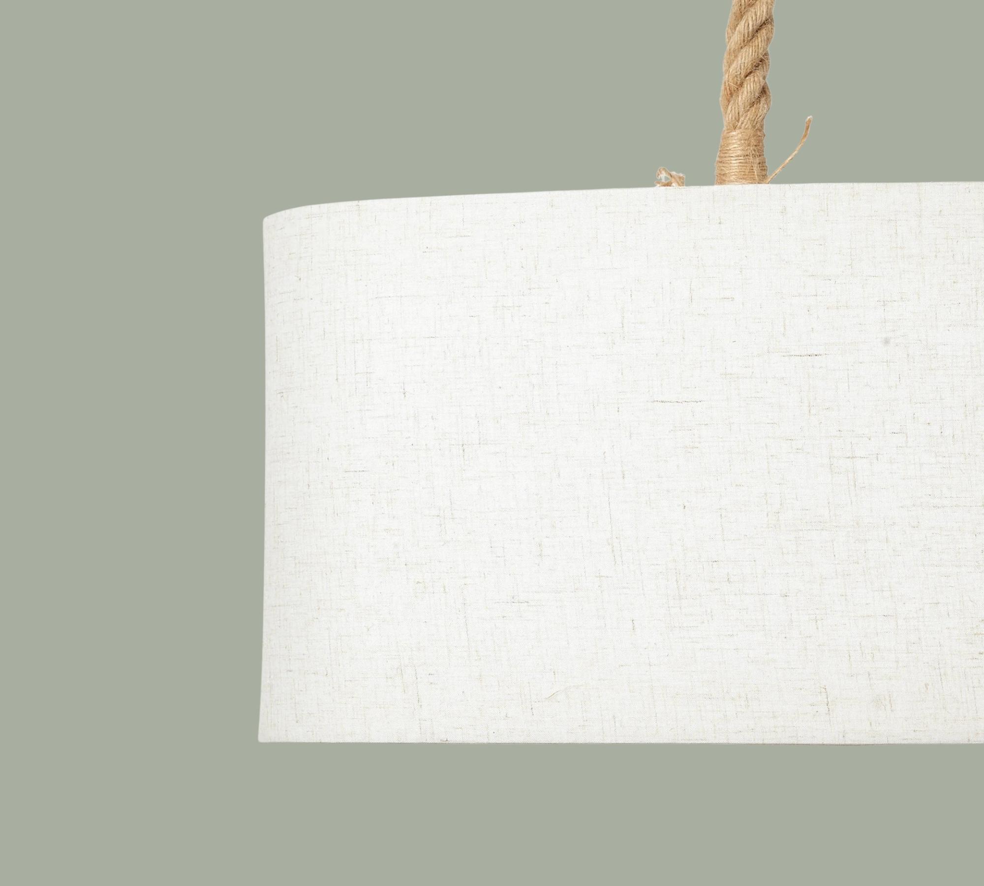 2-flame pendant lamp hanging on ropes White