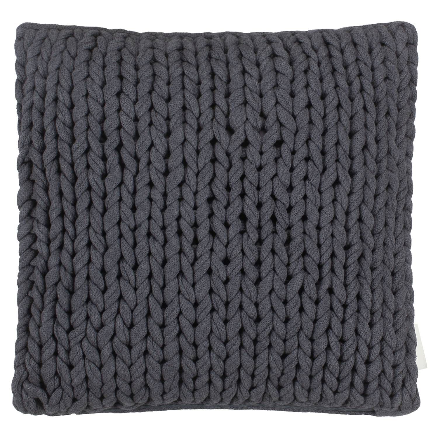 Kissenbezug Knit Baumwolle Anthrazit