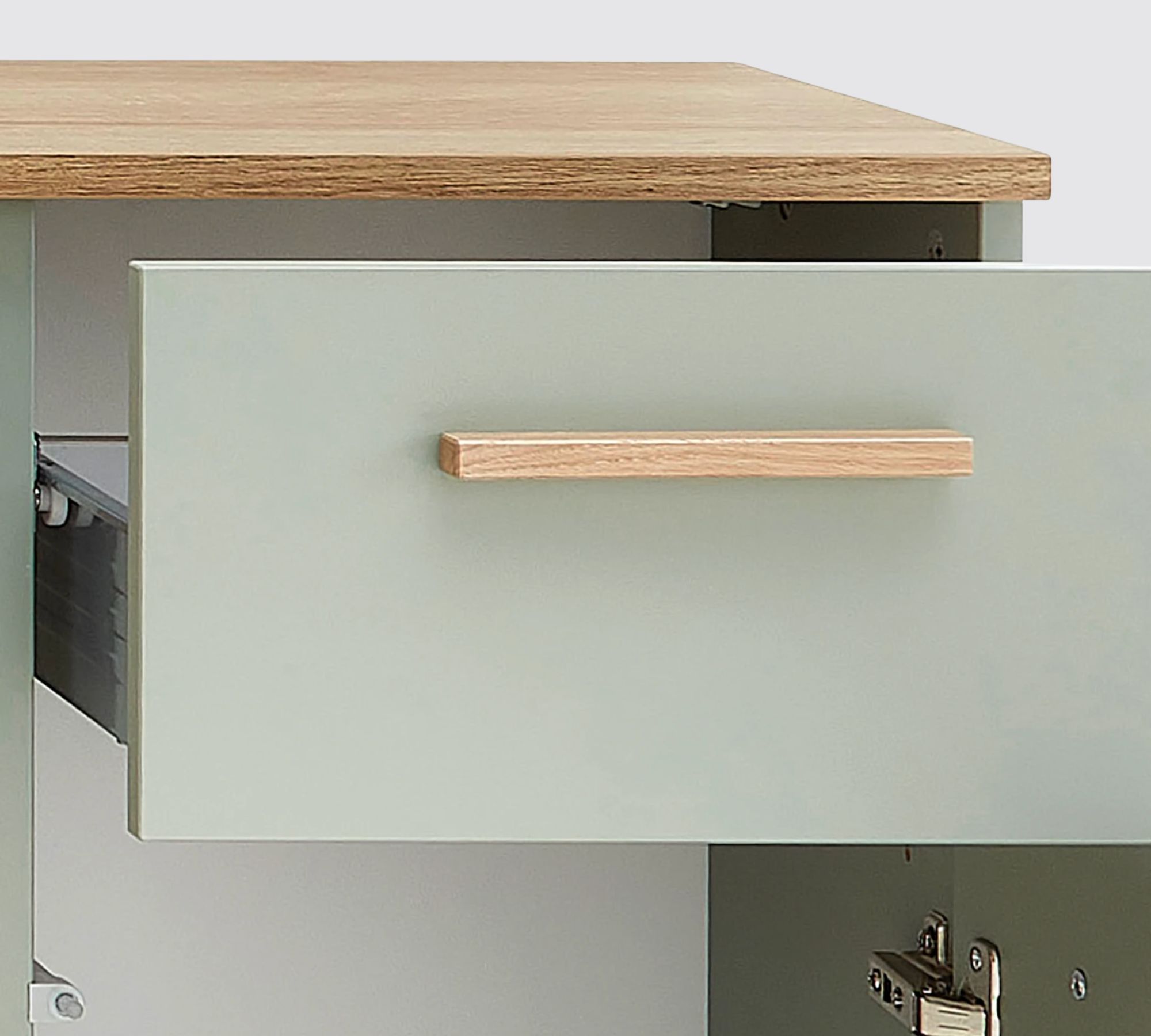 Badezimmerschrank Eichendekor Salbei