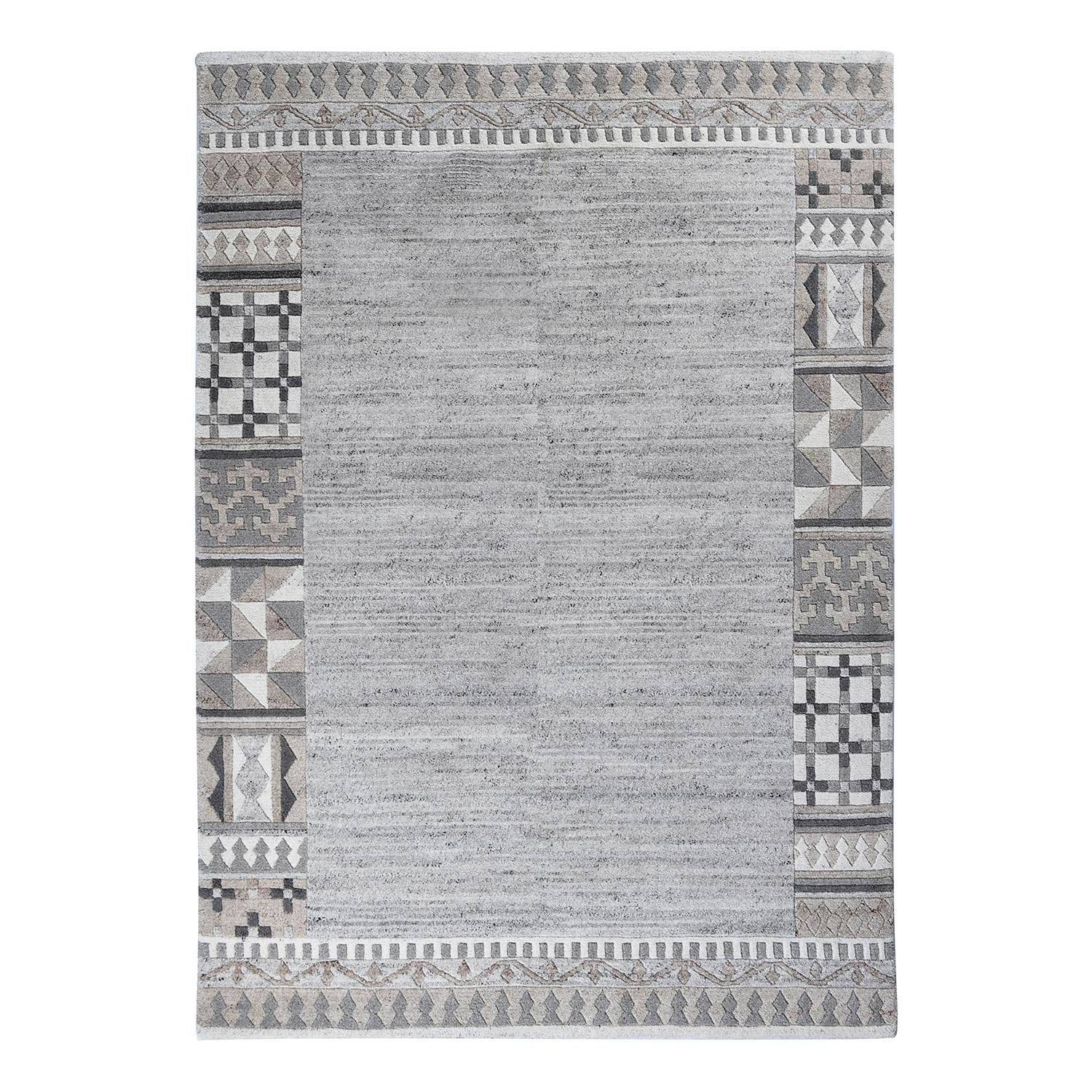 Nakarta 6030 Teppich Schurwolle Grau 60 x 90 cm