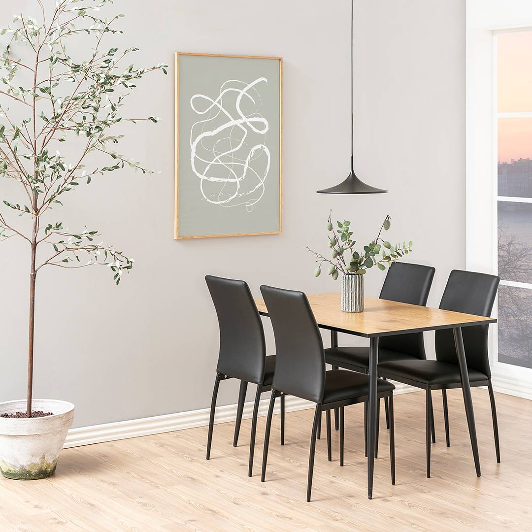 4x Upholstered chair Domenica II Black