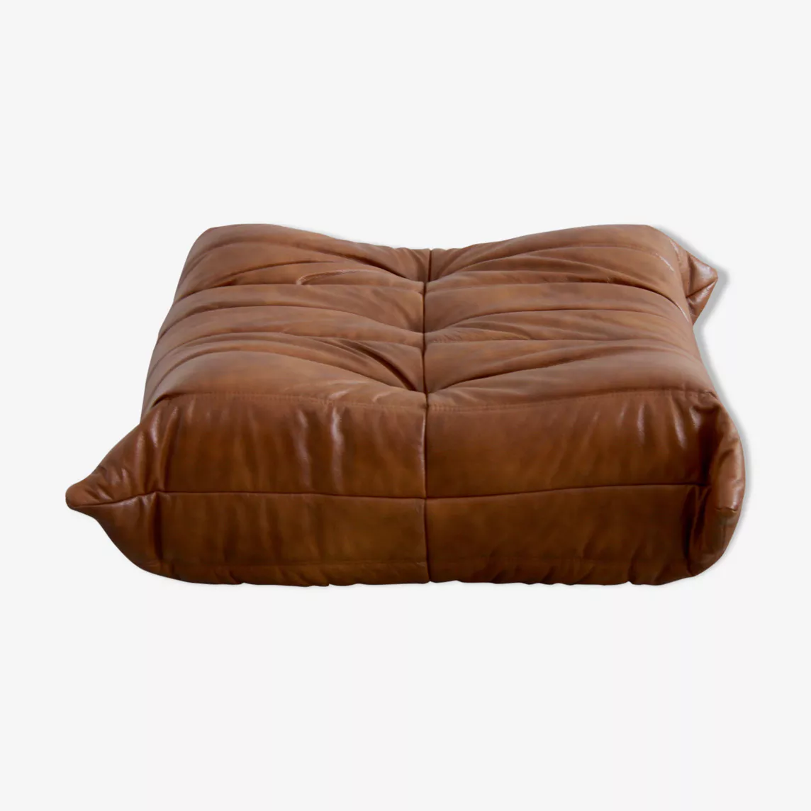 Togo Pouf Pelle Lucida Marrone Antico