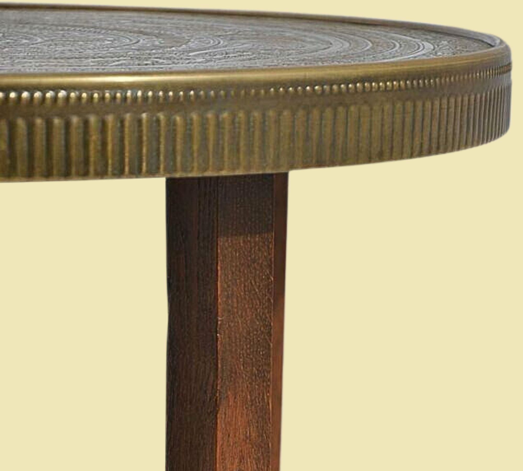Vintage Beistelltisch Holz Messing 1920er Jahre