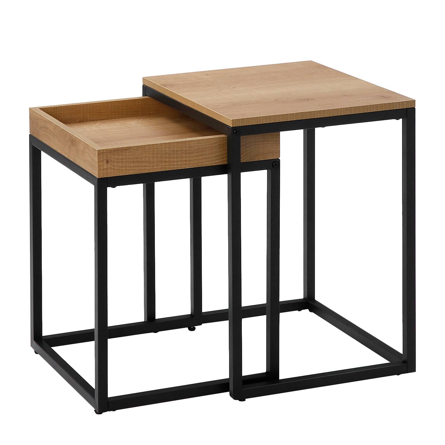 2x Tuxford Beistelltisch Hellbraun