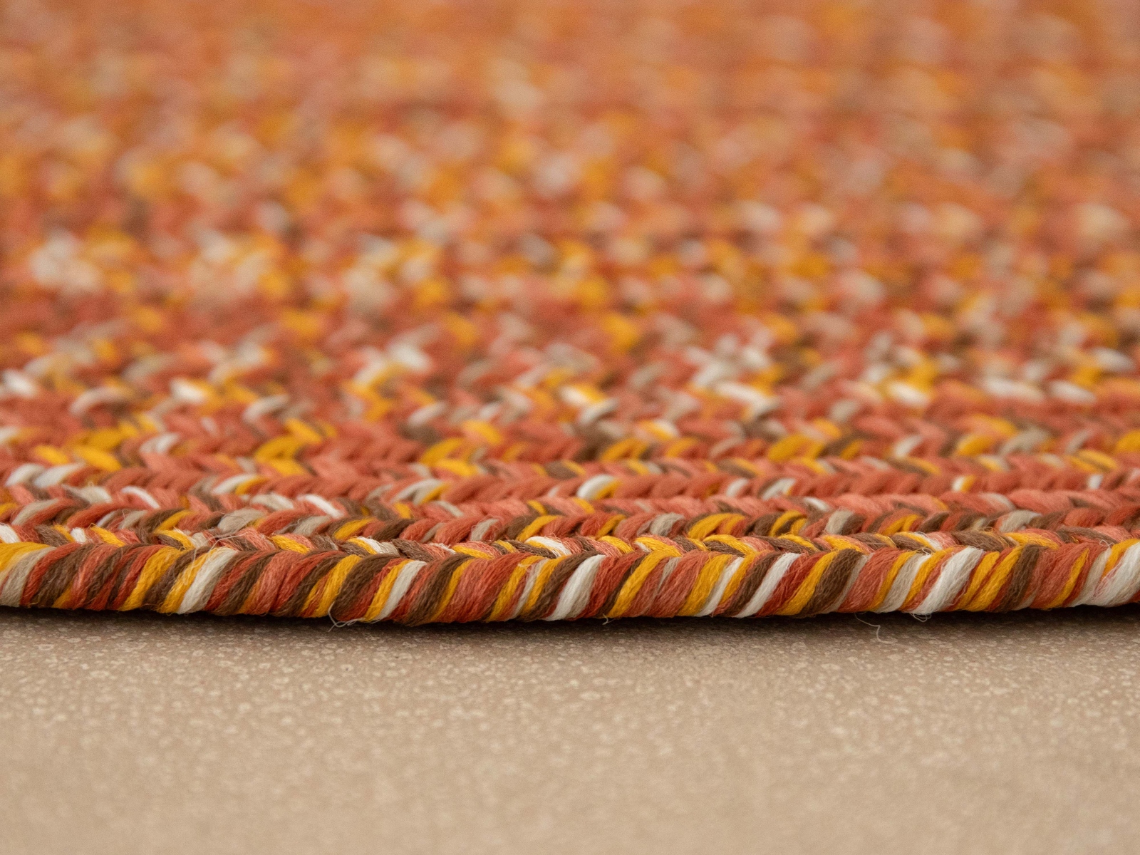 Creu Rug Round Synthetic Orange Terracotta 150x150 cm