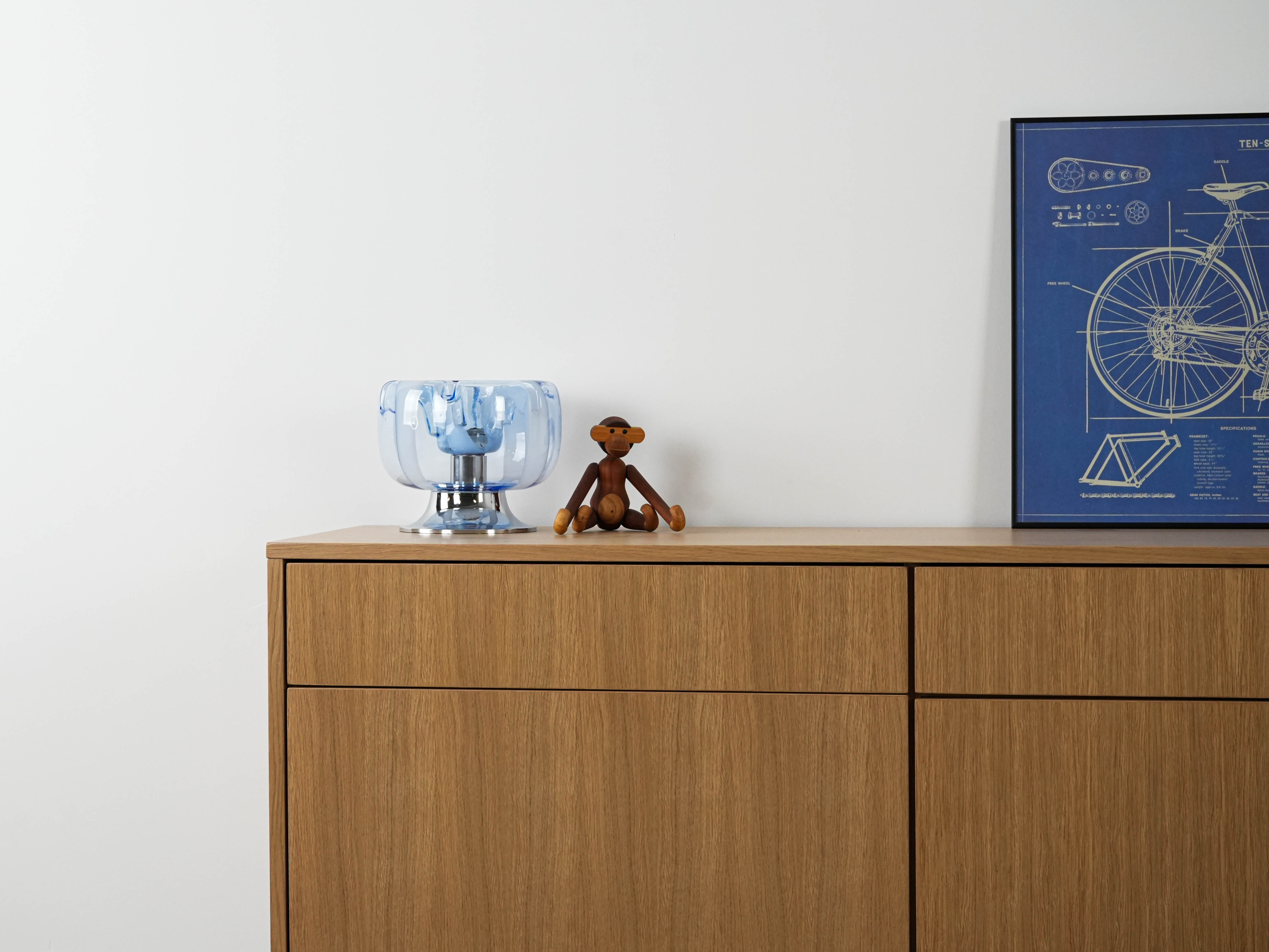 Tischlampe Muranoglas 1970er Jahre