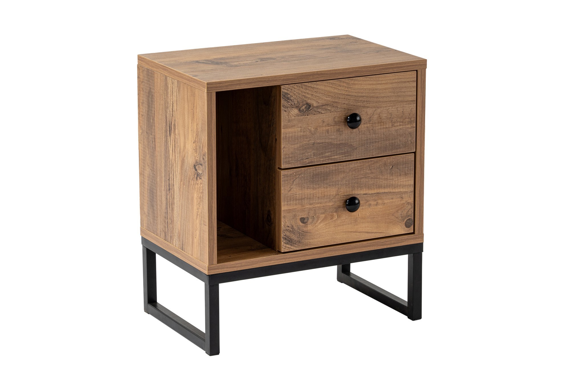 Glimmer Nightstand Brown with black legs
