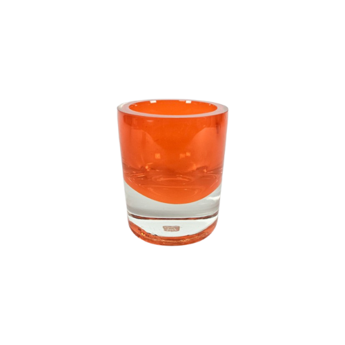 Vintage Teelichthalter Glas Orange  