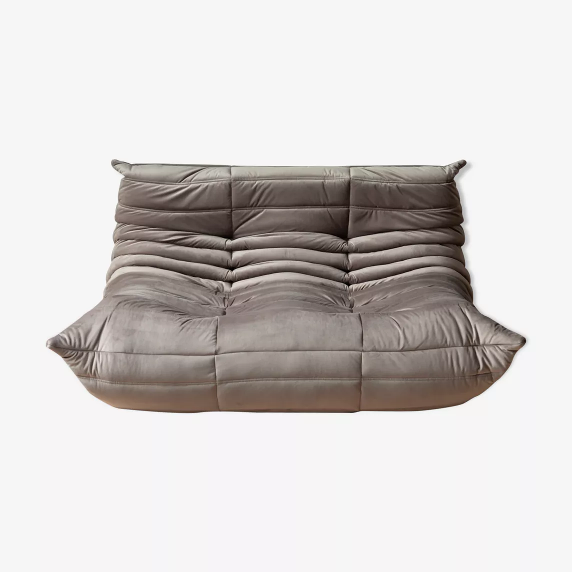 Togo Sofa 2-Sitzer Samt Warmgrau