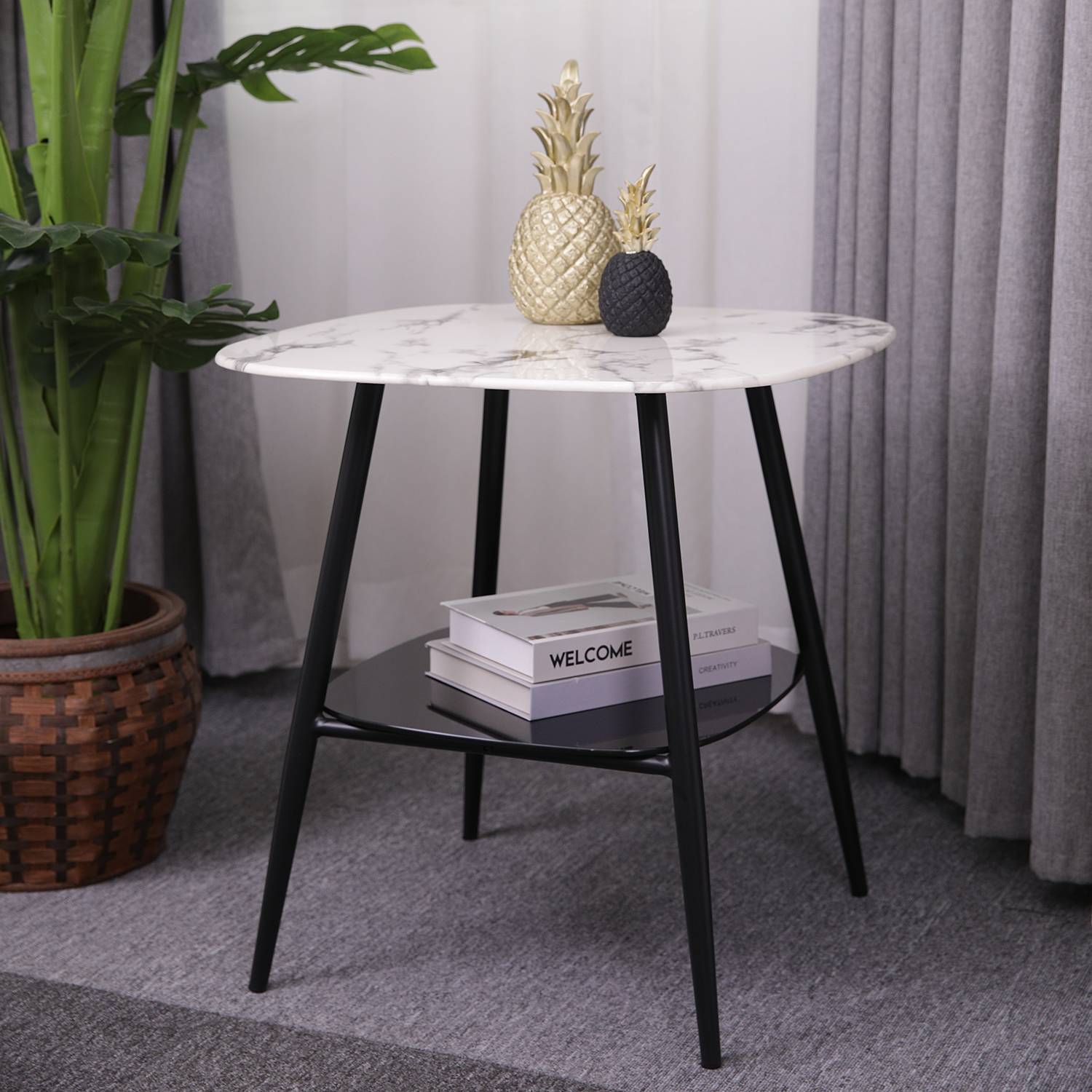 Ladis Beistelltisch Glas Metall