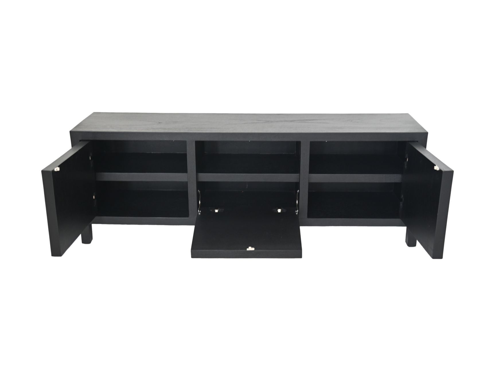 Sideboard Teakholzfurnier Schwarz