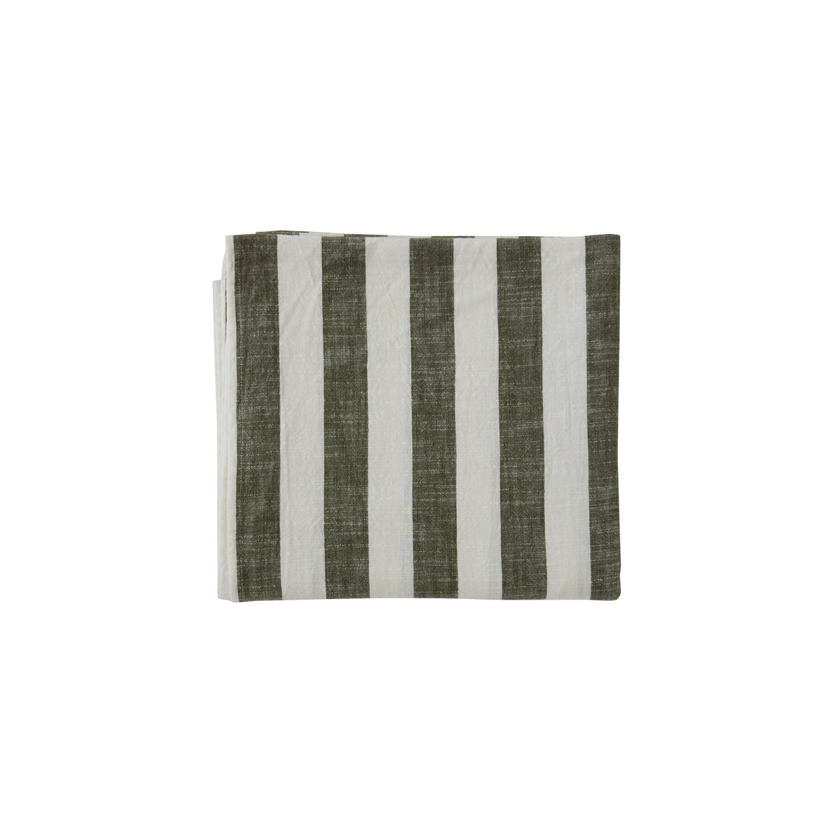 Tischdecke Bio-Baumwolle Olivgrün Gestreift 200x140cm