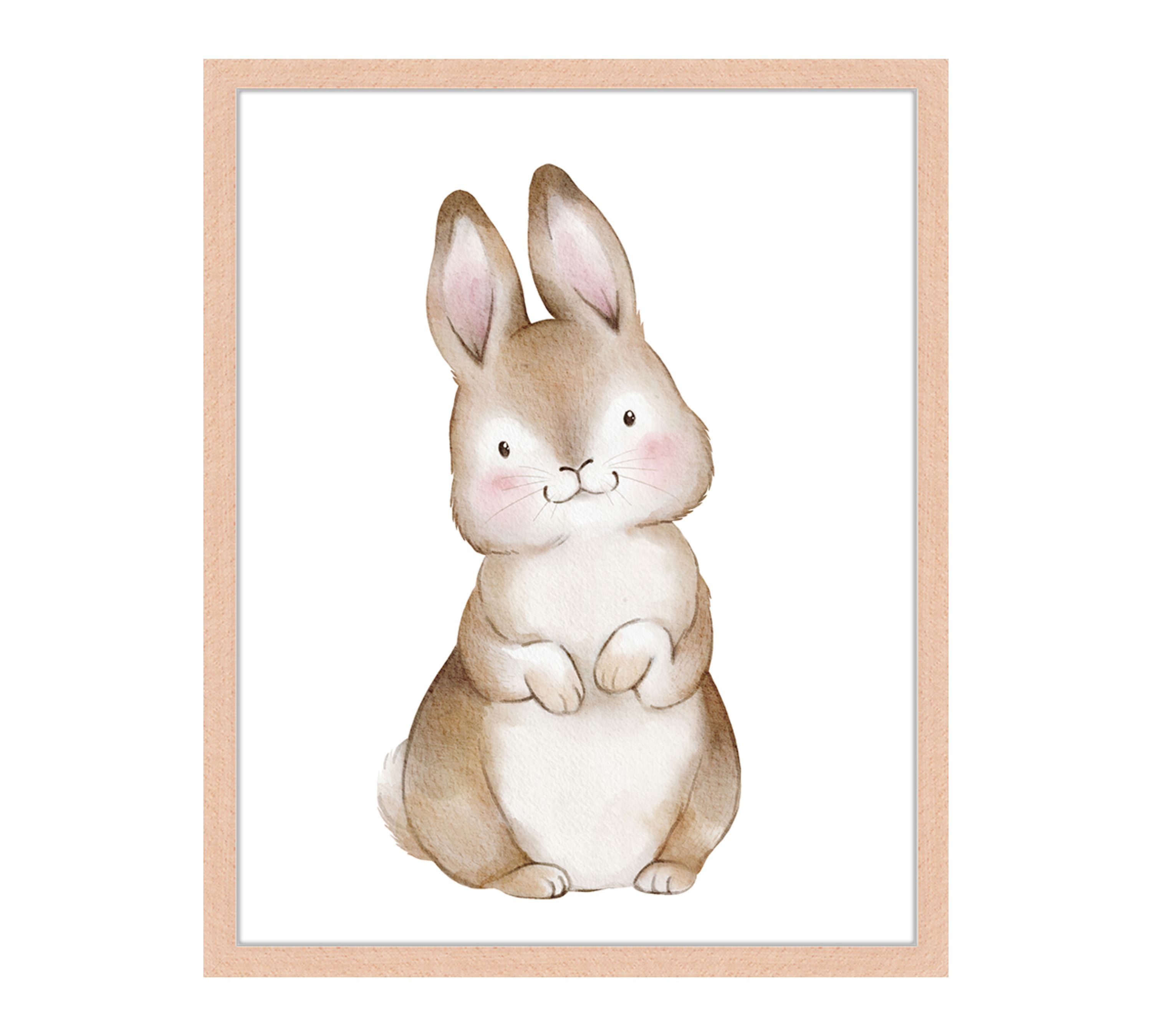Little Rabbit Art Print with Frame Multicolored