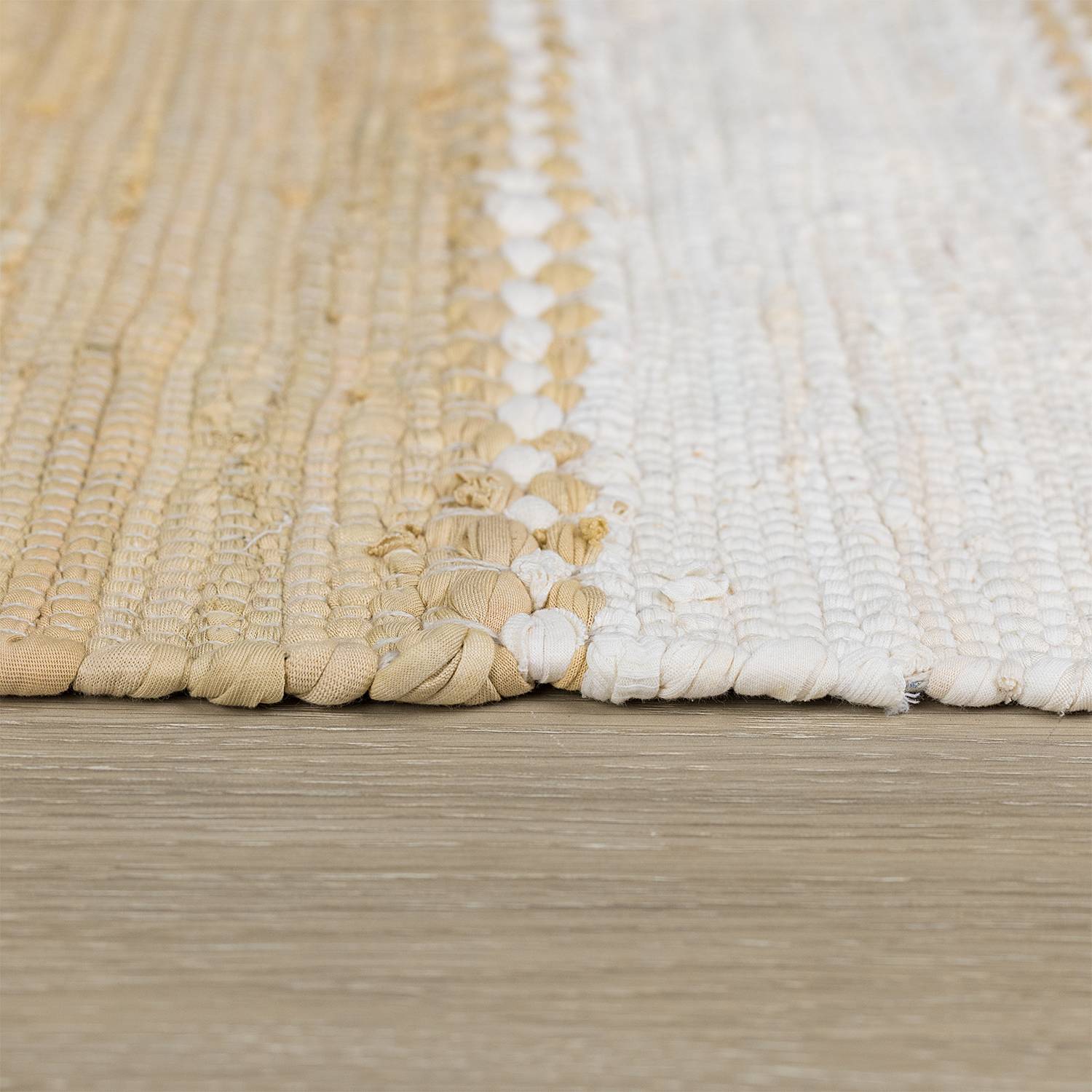 Kurzflorteppich Maher Baumwolle Beige