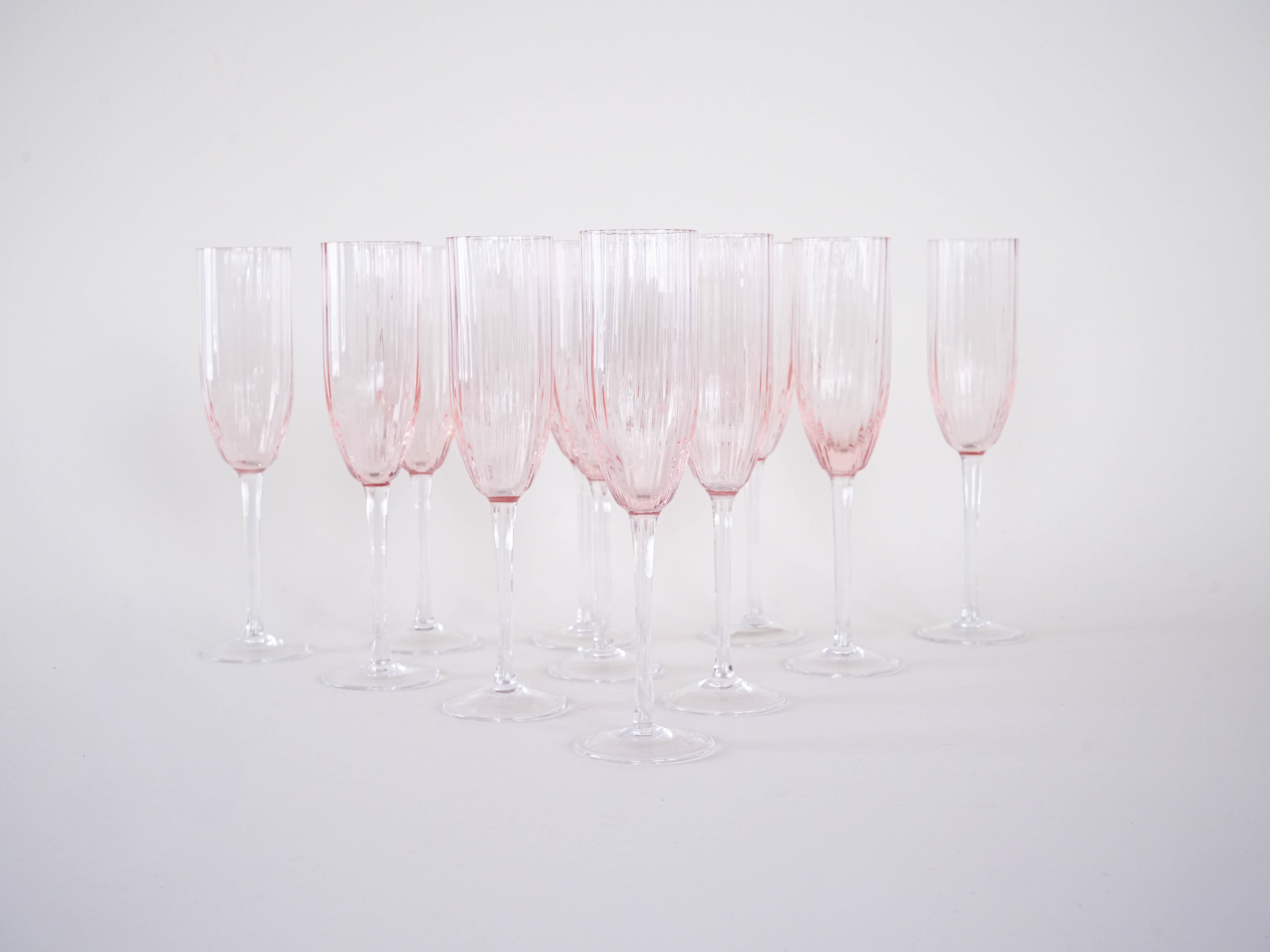 Prosecco-Gläser-Set Rosa 1970er Jahre
