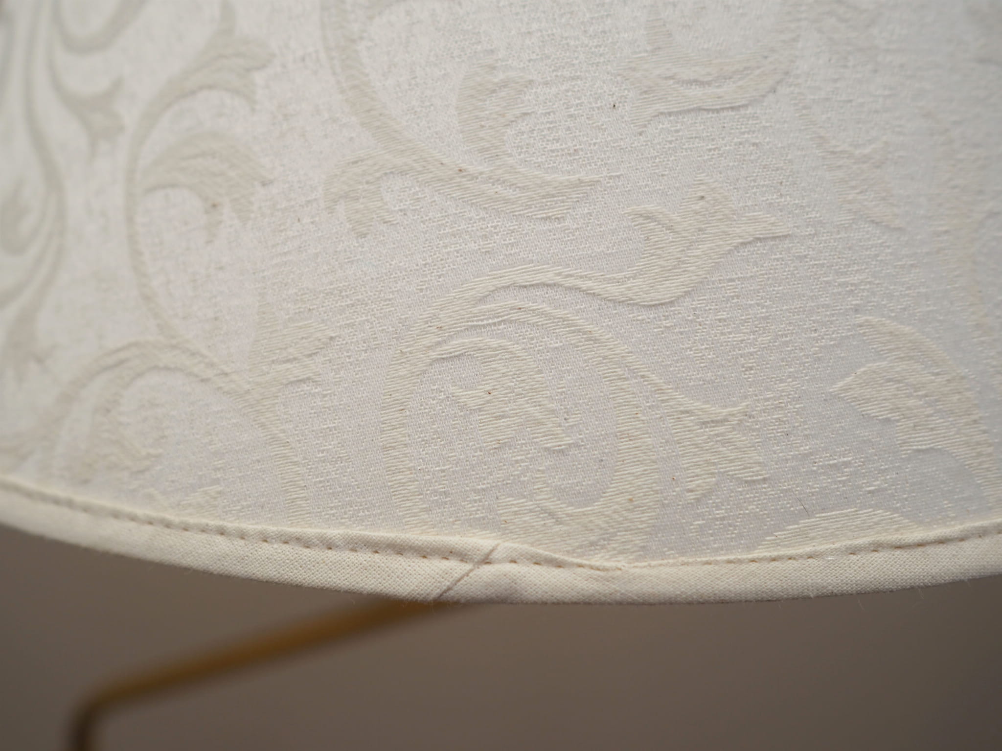 Vintage floor lamp metal textile white 1970s