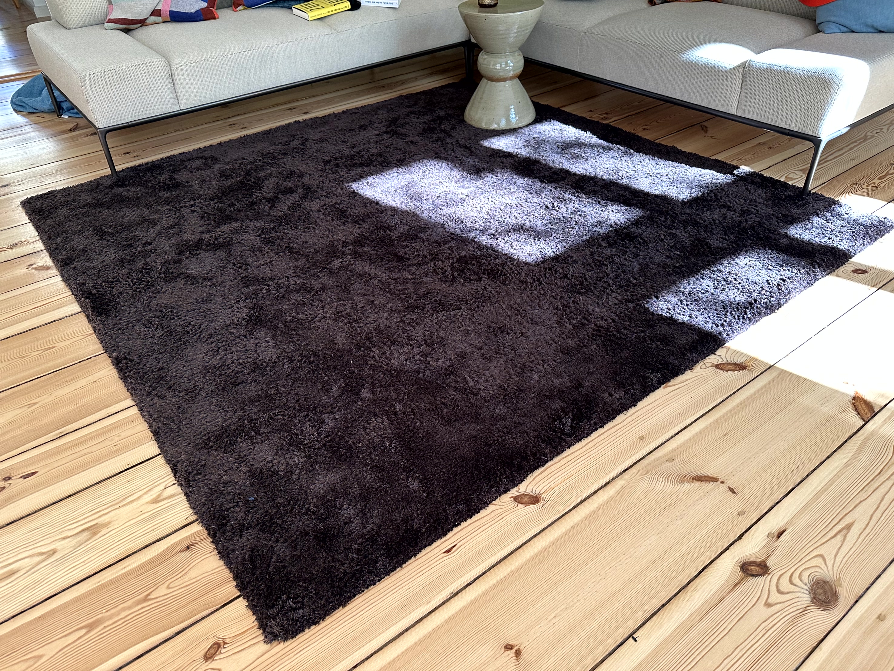 Handgefertigter Teppich Braun 200X200cm