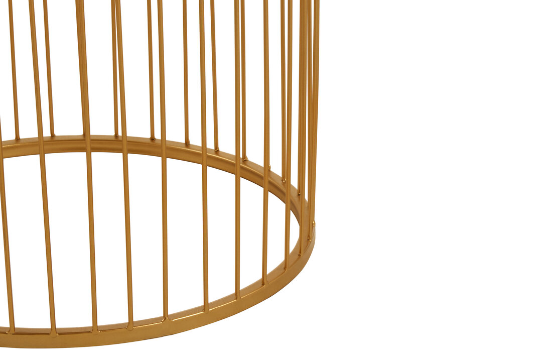 Avantis Round Side Table Iron Gold White