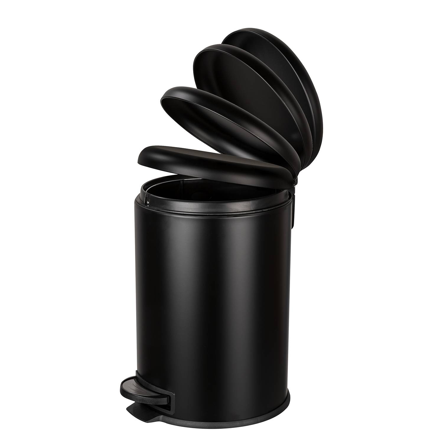  Leman Easy Close Treteimer Stahl Schwarz 