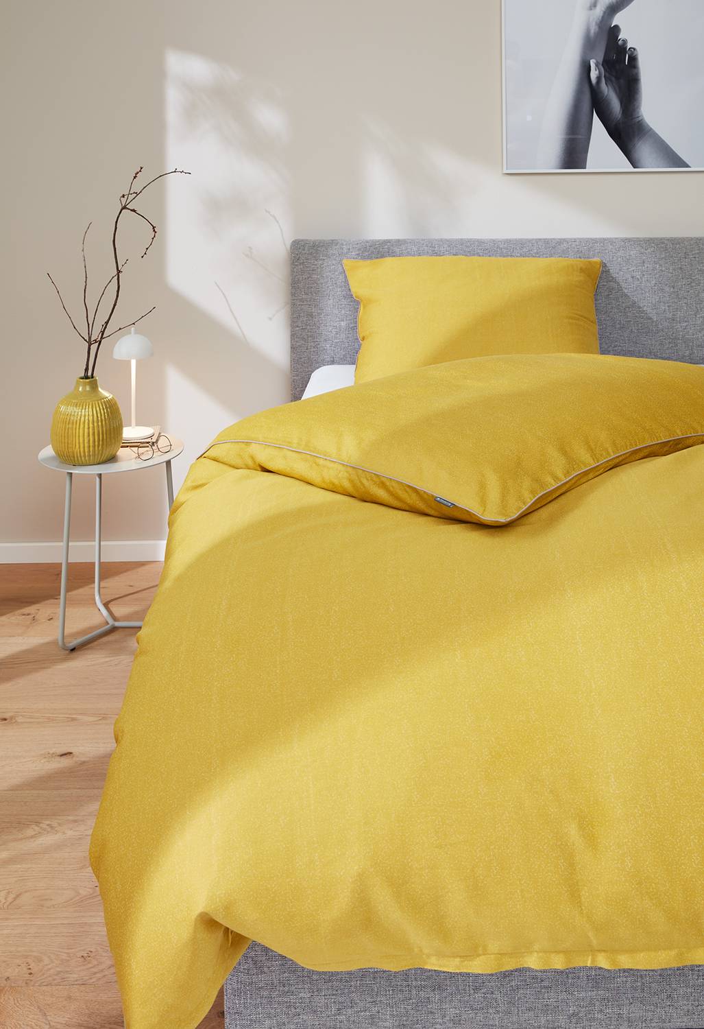 Glanz-Satinbettwäsche Ease Baumwolle 135 x 200 cm + Kissen