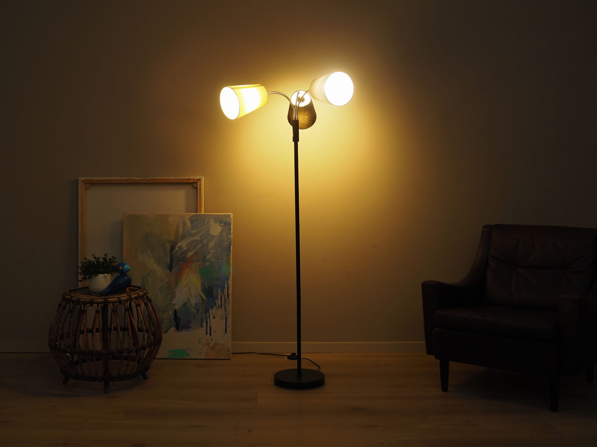 Floor lamp Metal Textile Multicolor 1970s
