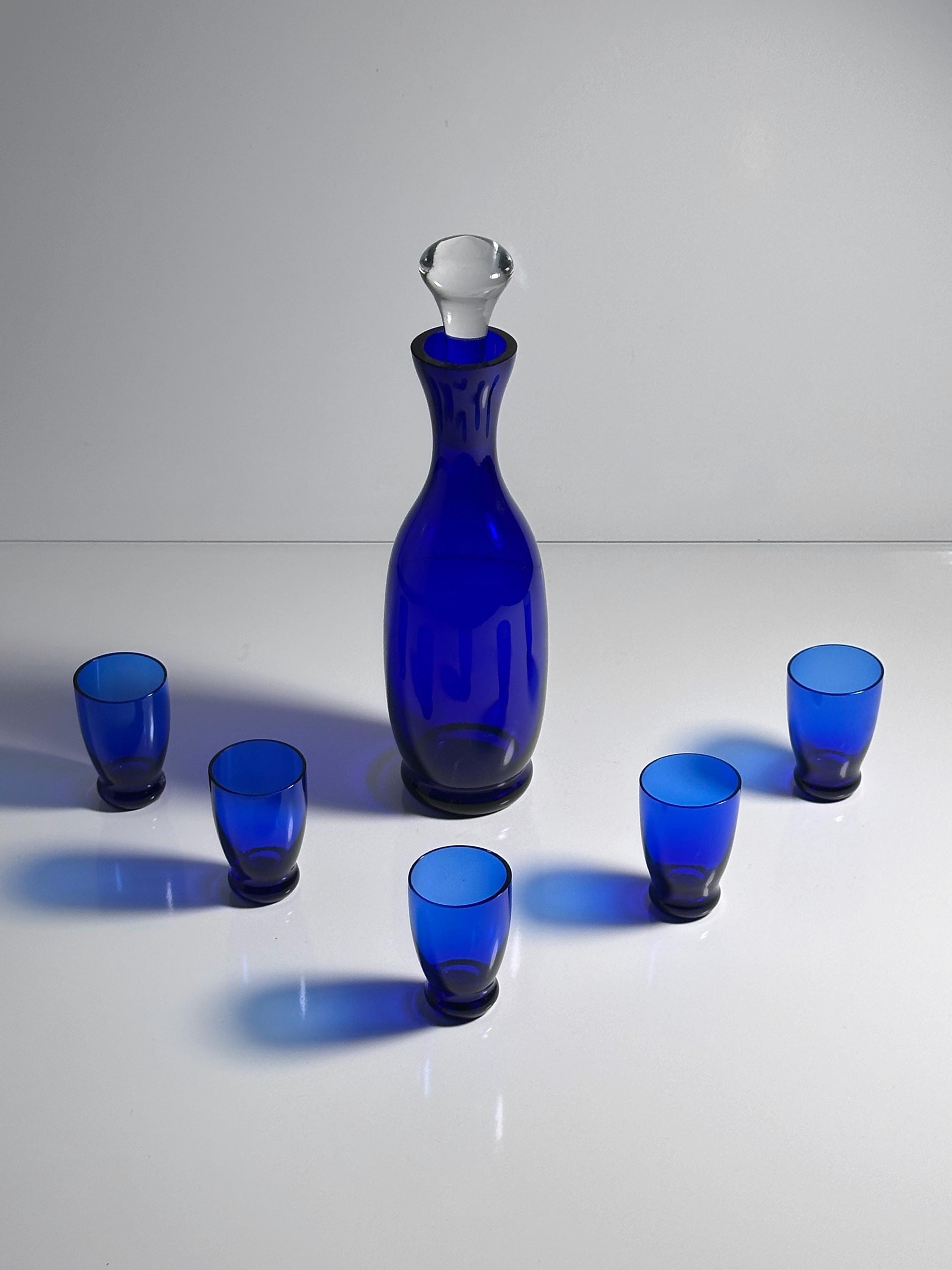 Decanter &amp; Shot glasses Glass Cobalt blue