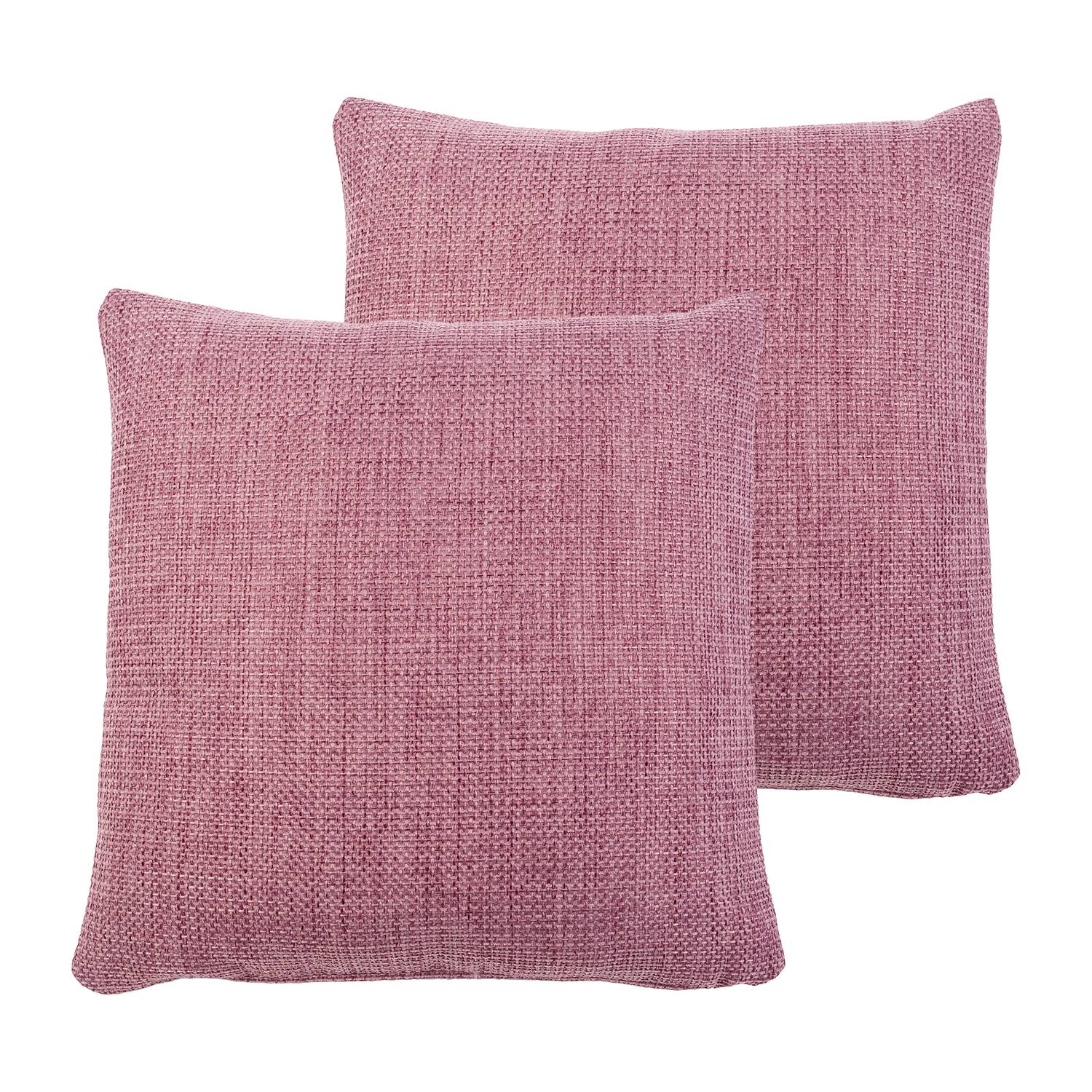 2x Dallas Kissenbezug Kunstfaser Rosa 50 x 50 cm