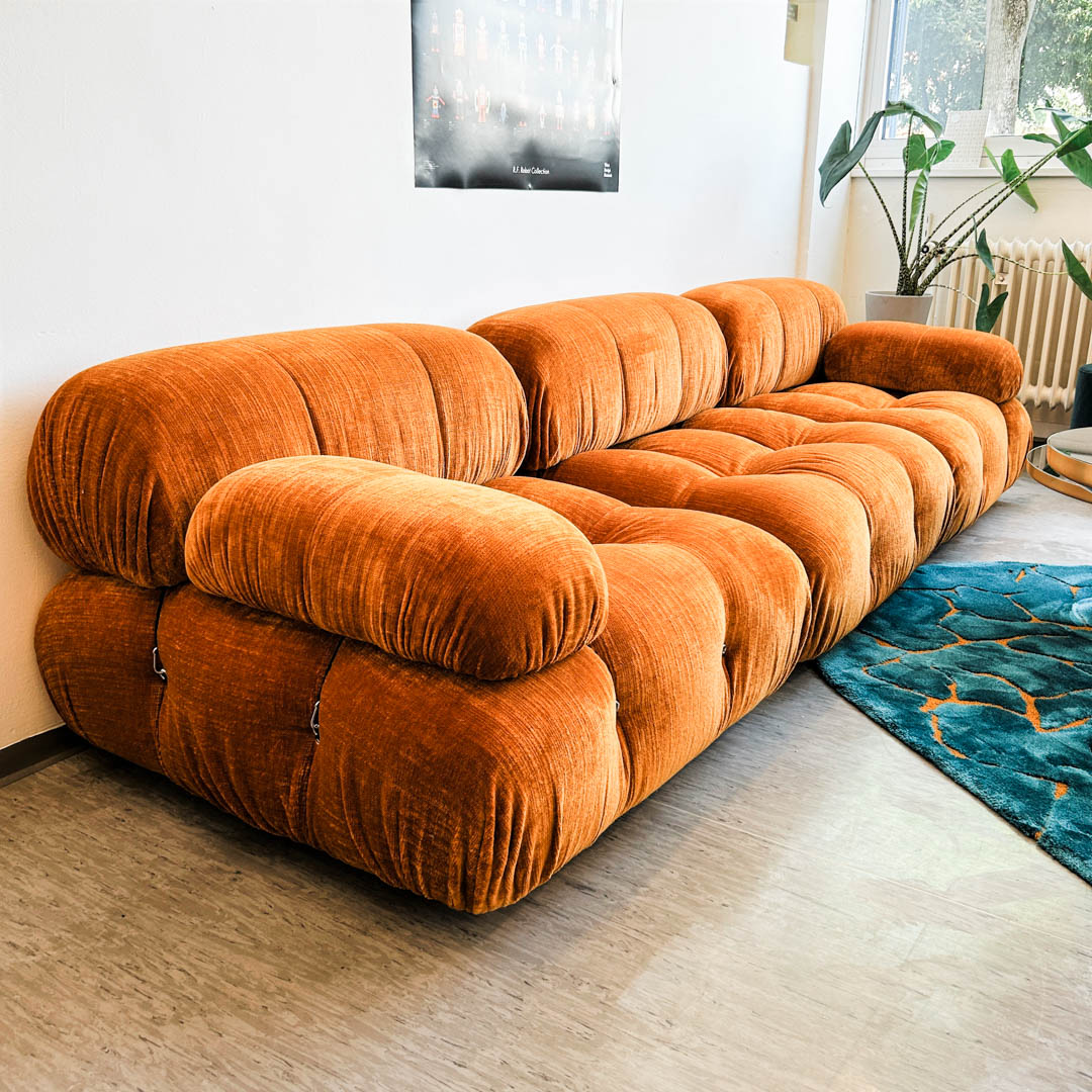 Camaleonda Sofa Chenille Stoff Orange Curry